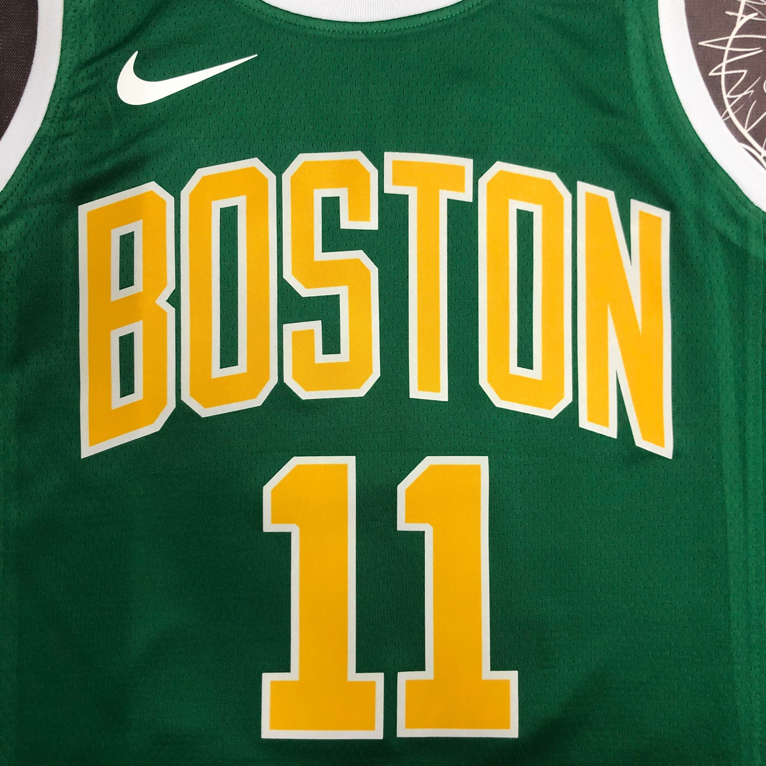 NBA Men Boston Celtics Green with Gold Name #11 IRVING Jersey High Quality Name and Number Print - leoleo123123