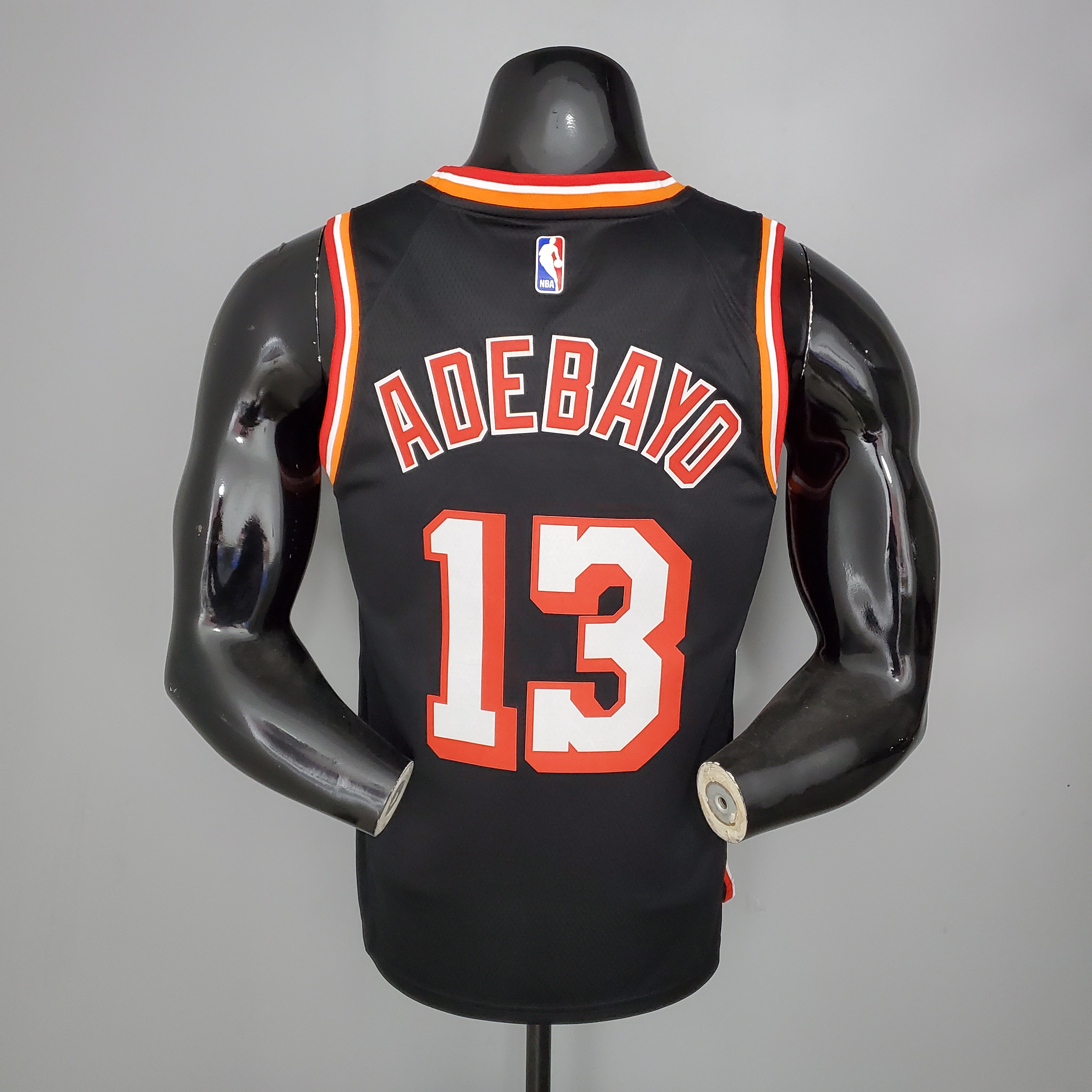 NBA Men Season 2018 Miami Heat Black #13 ADEBAYO Jersey High Quality Name and Number Print - leoleo123123