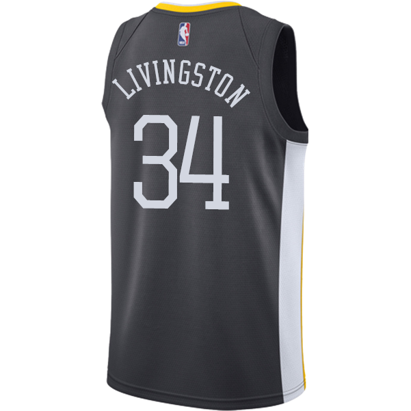 NBA Men Golden State Warriors Black #34 LIVINGSTON Jersey High Quality Name and Number Print - leoleo123123