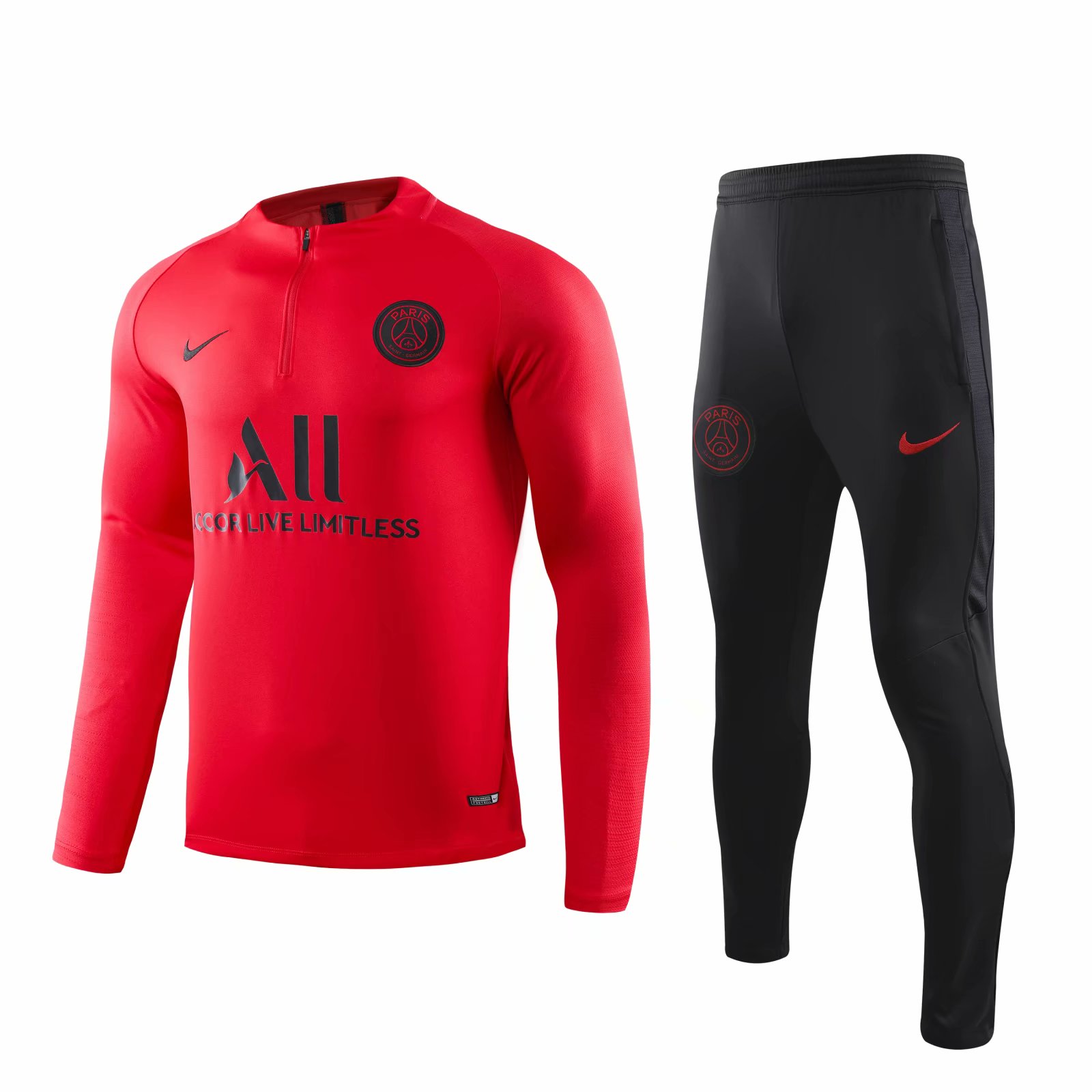 19-20 PSG Red with Zipper Sweater Tracksuit Thai Quality - leoleo123123