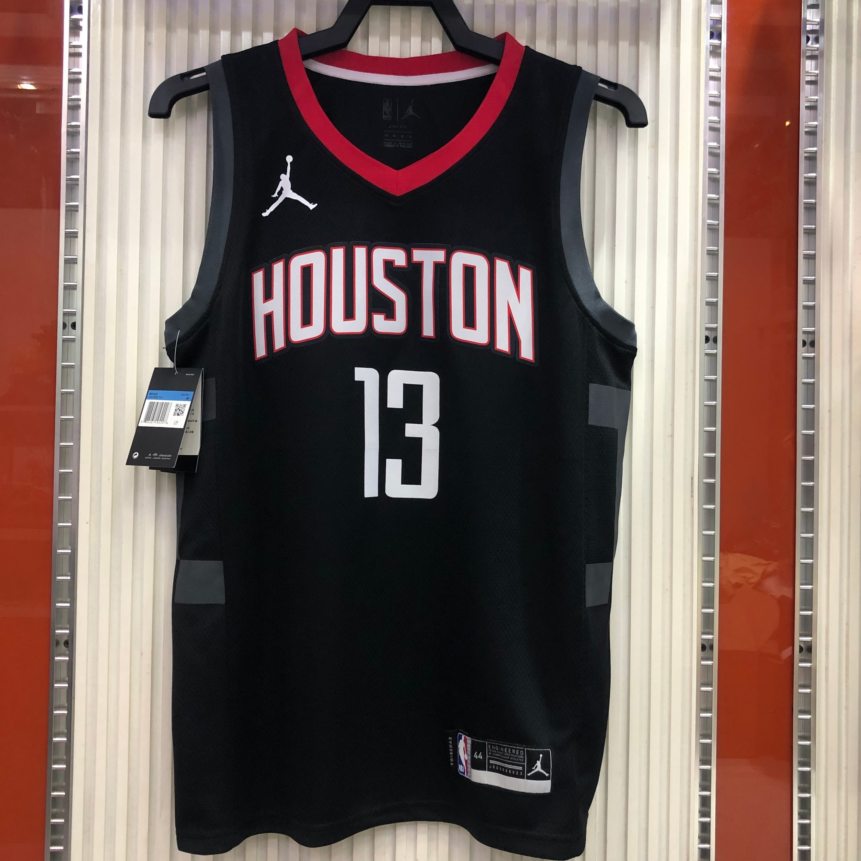 NBA Men Season 2021 Houston Rockets Black with Jordan Logo #13 HARDEN Jersey High Quality Name and Number Print - leoleo123123