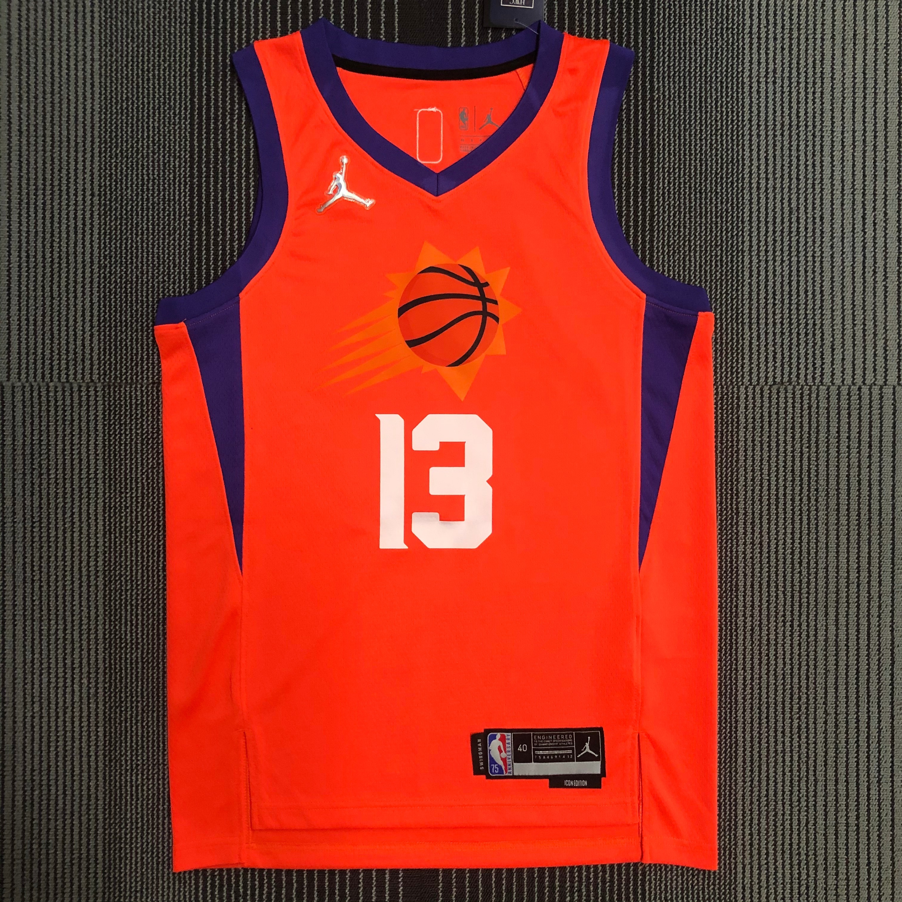 NBA Men Phoenix Suns Orange with Jordan Logo #13 NASH Jersey High Quality Name and Number Print - leoleo123123