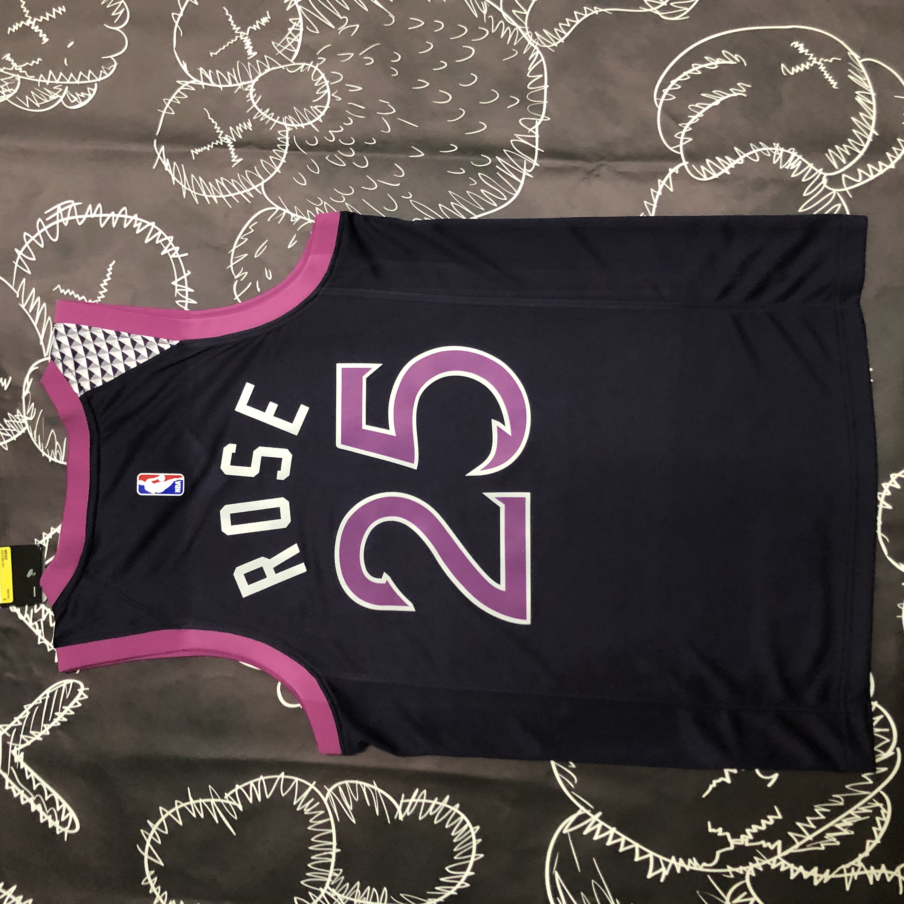 NBA Men Minnesota Timberwolves Black and Purple #25 ROSE Jersey High Quality Name and Number Print - leoleo123123