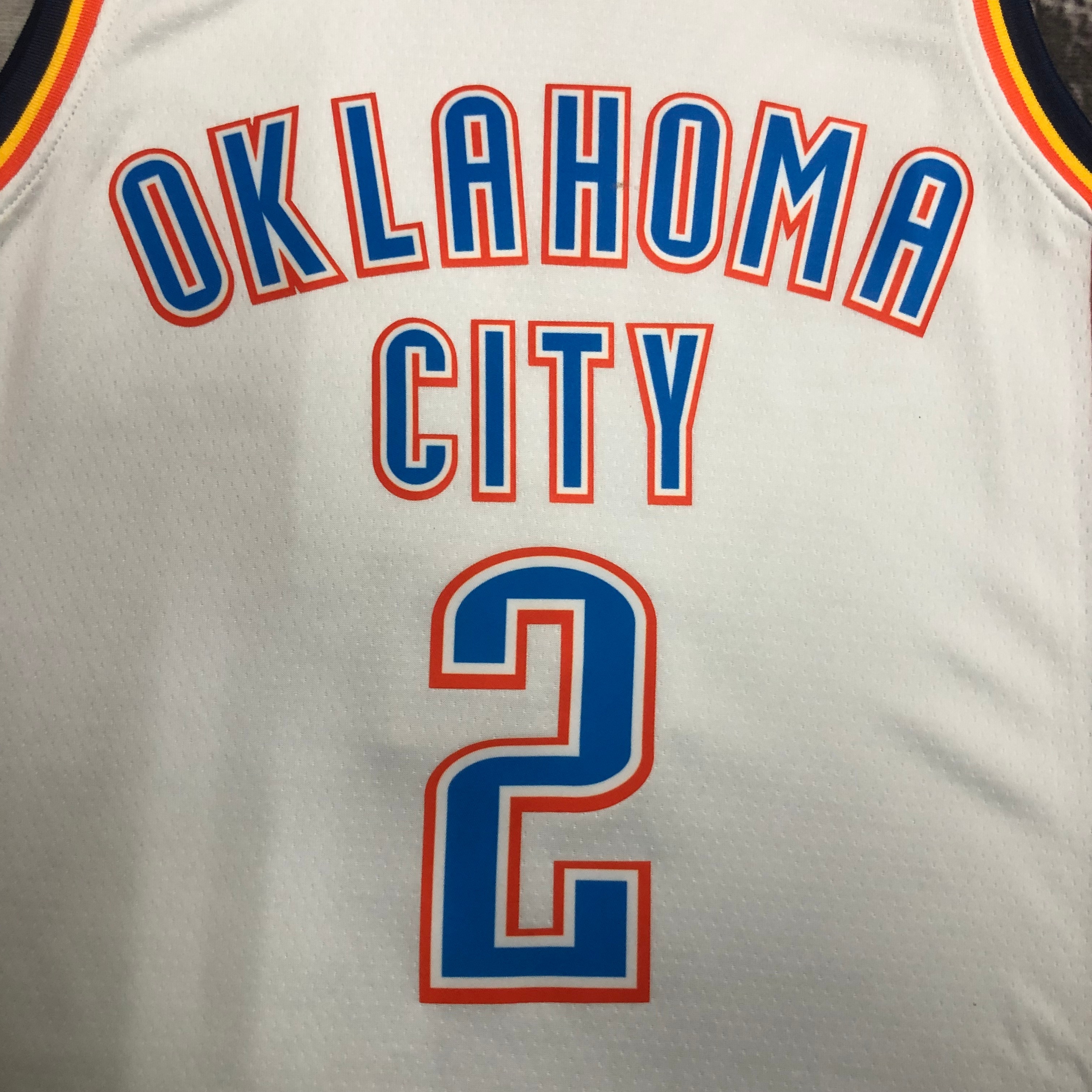 NBA Men Oklahoma City Thunder White #2 GILGEOUS-ALEXANDER Jersey High Quality Name and Number Print - leoleo123123