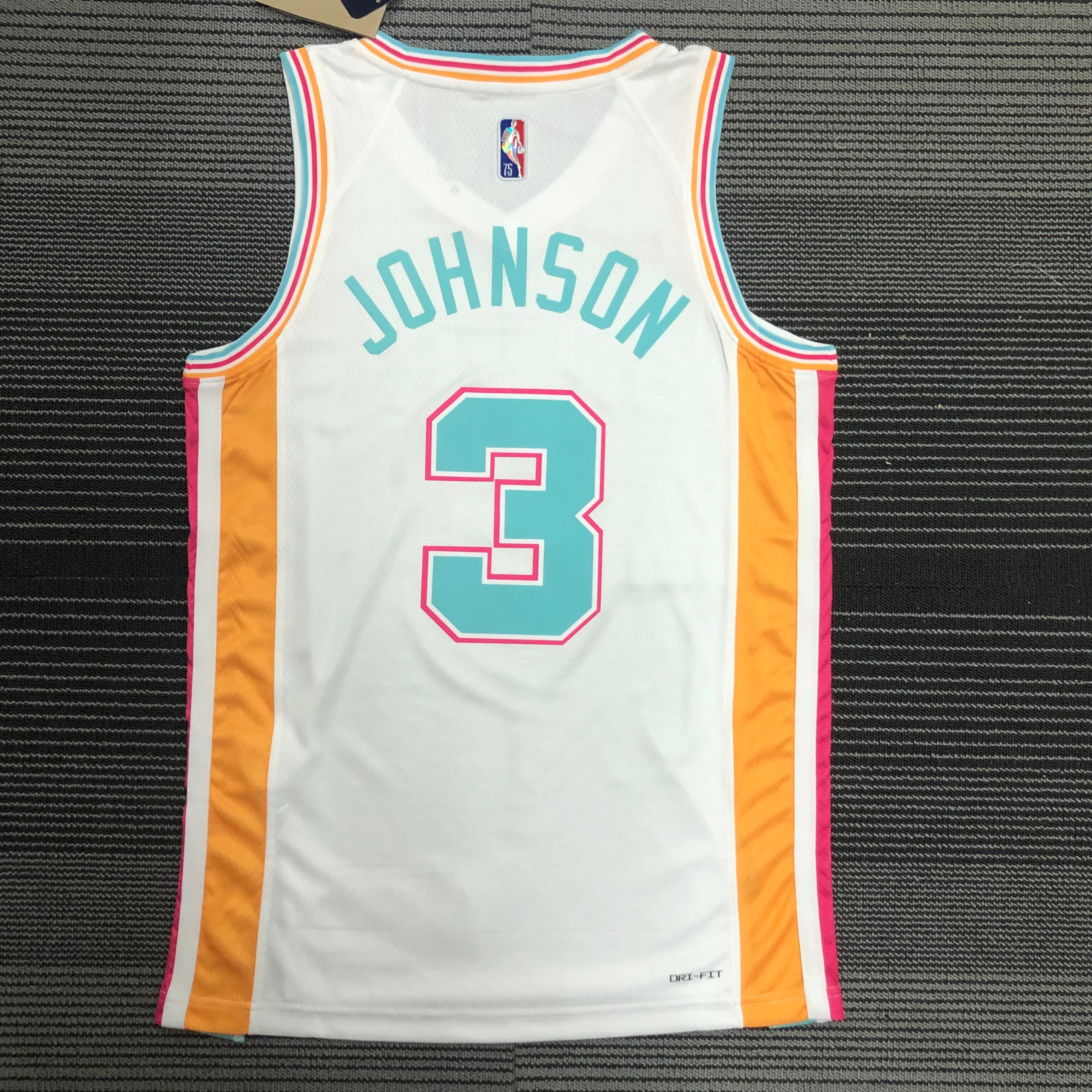 NBA Men 75th Anniversary Season 2022 San Antonio Spurs White #3 JOHNSON Jersey High Quality Name and Number Print - leoleo123123