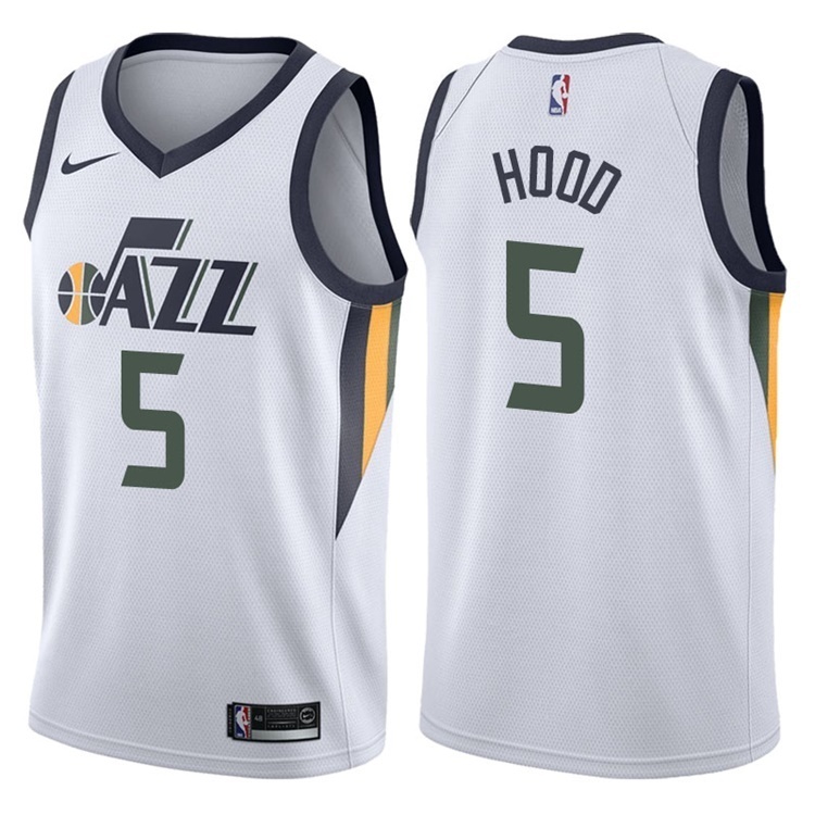 NBA Men Utah Jazz White #5 HOOD Jersey High Quality Name and Number Print - leoleo123123