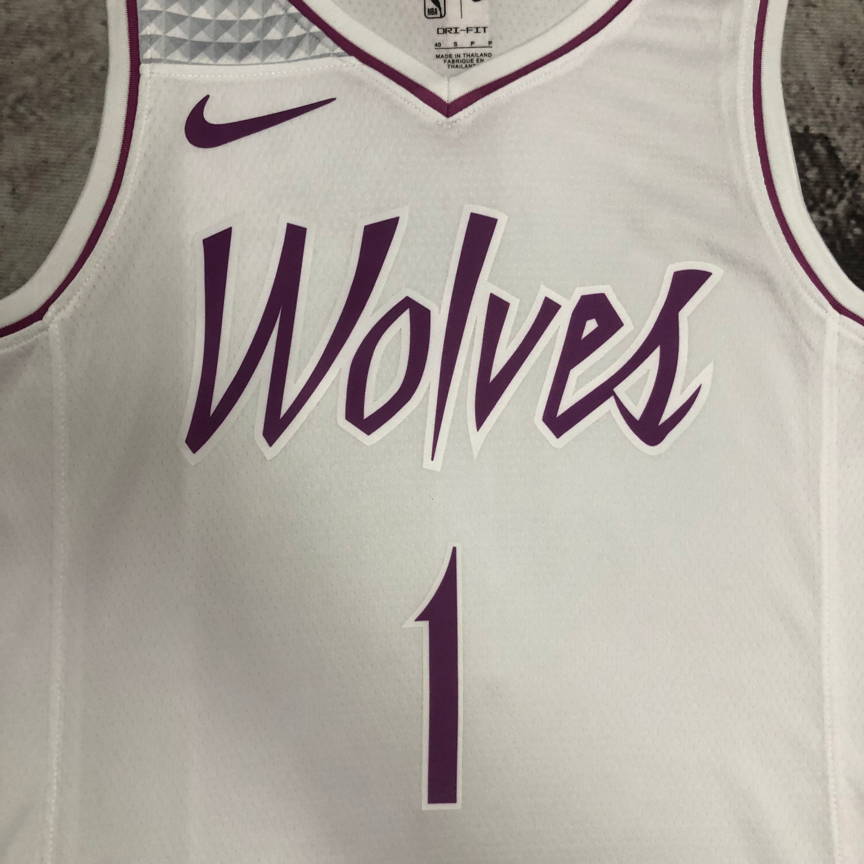 NBA Men Minnesota Timberwolves White #1 EDWARDS Jersey High Quality Name and Number Print - leoleo123123