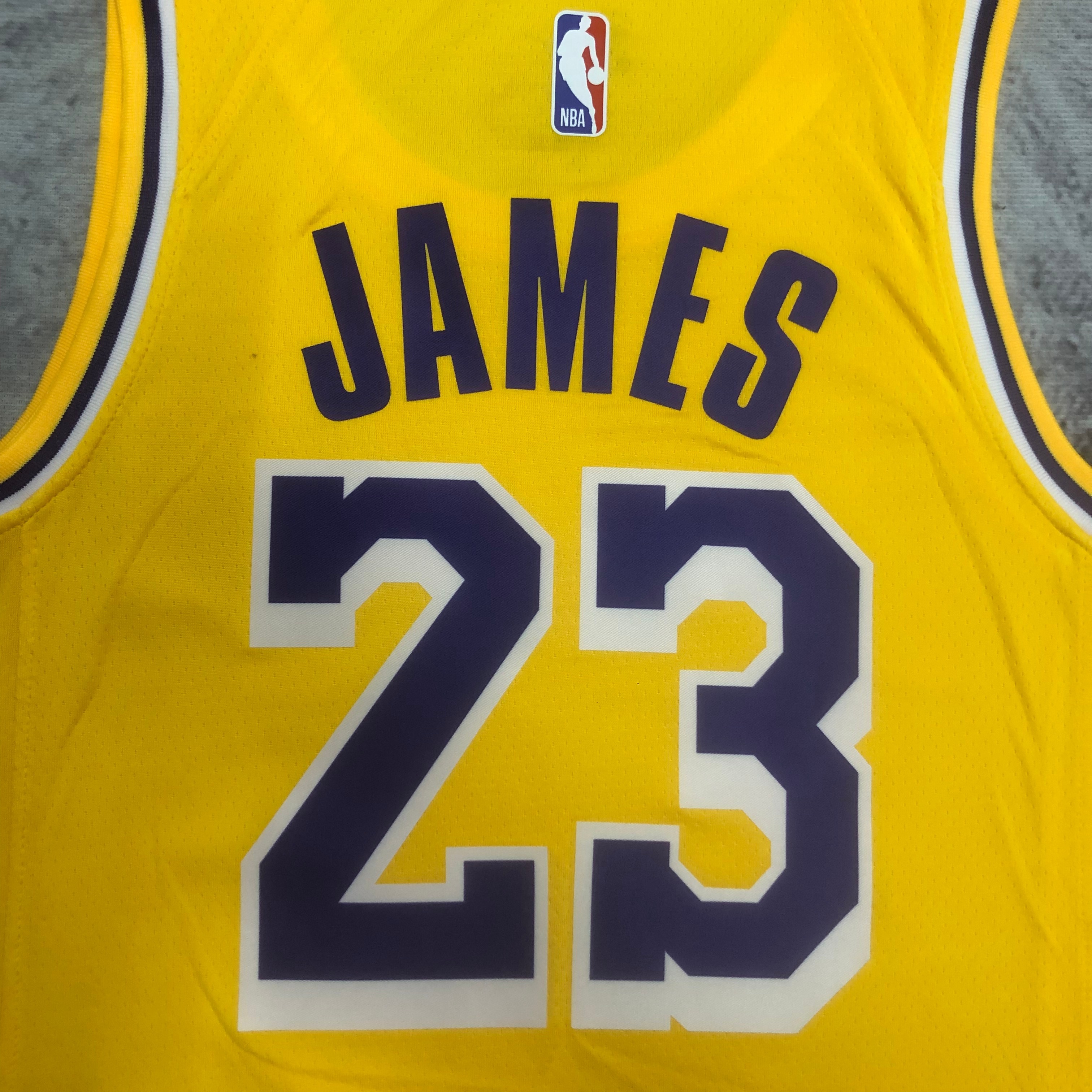 NBA Men Season 2023 Los Angeles Lakers Yellow #23 JAMES Jersey High Quality Name and Number Print - leoleo123123