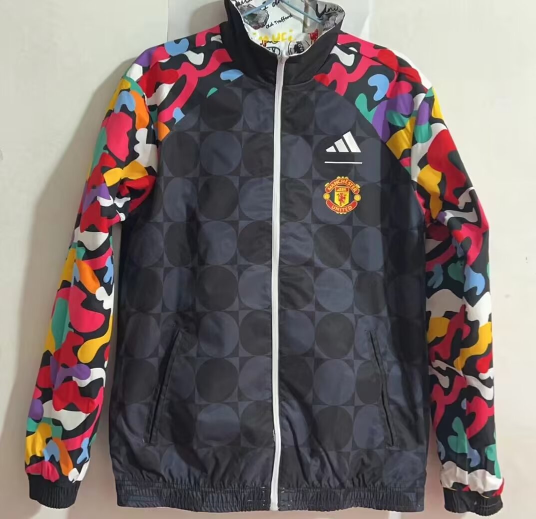 23/24 Man Unied Windbreaker Jacket two-sided Jacket Thai Quality - leoleo123123