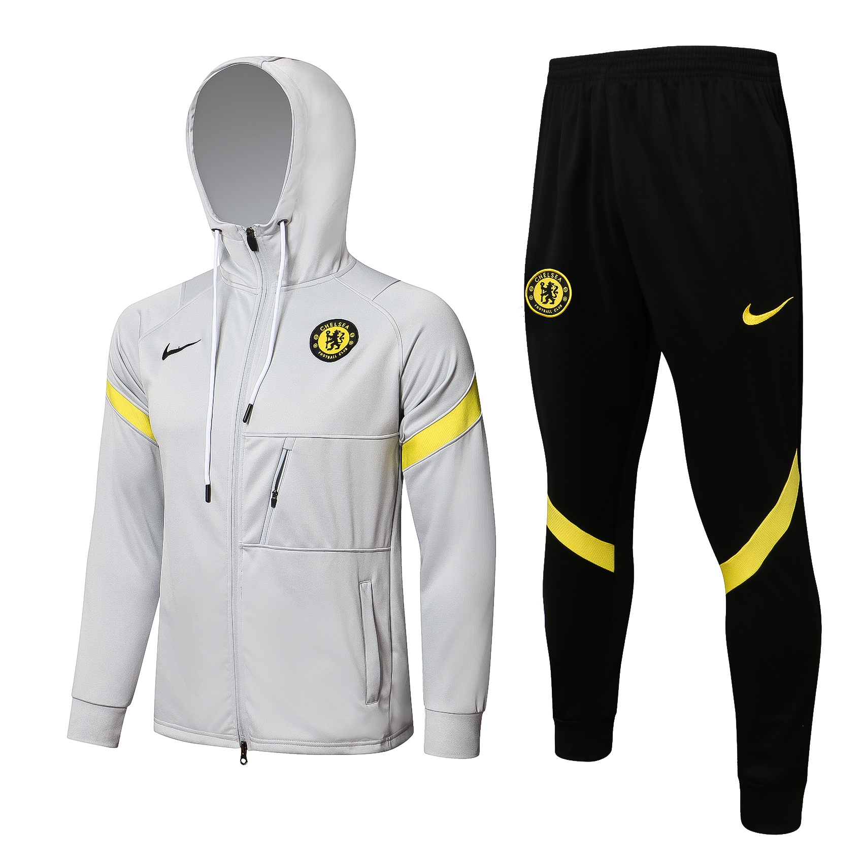 21/22 Chelsea Light Grey Jacket Tracksuit with Cap Thai Quality - leoleo123123