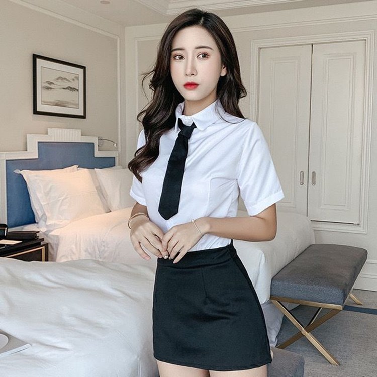 新品情趣内衣女秘书装学生制服性感白衣黑裙水手职业弹力套装代发 - leoleo123123