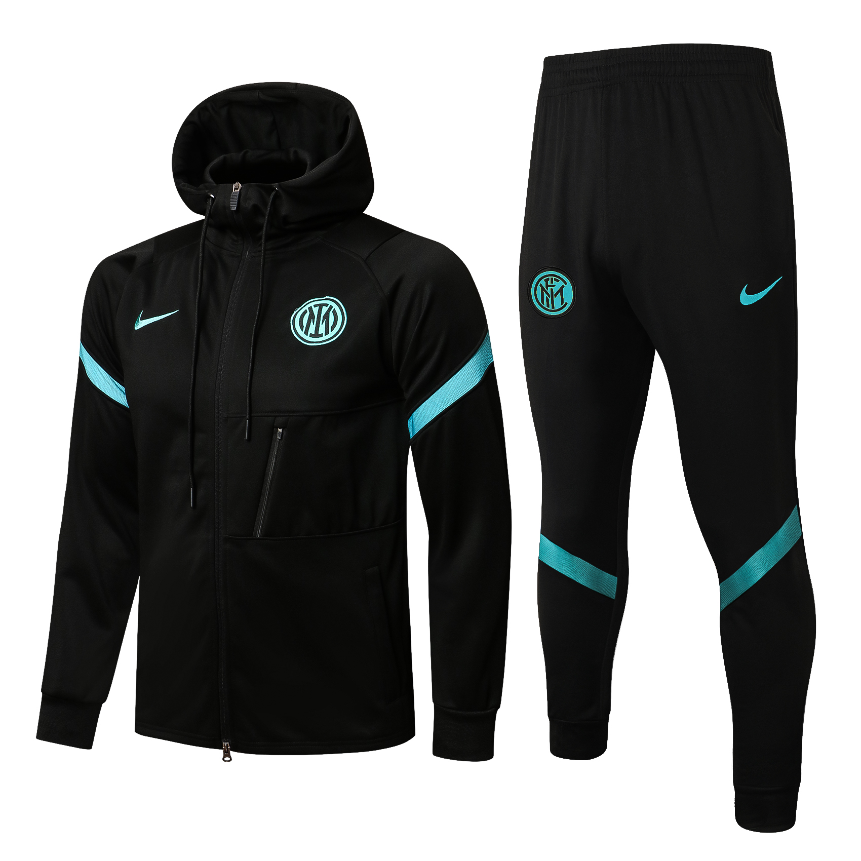 21/22 Inter Milan Black Jacket Tracksuit with Cap Thai Quality - leoleo123123