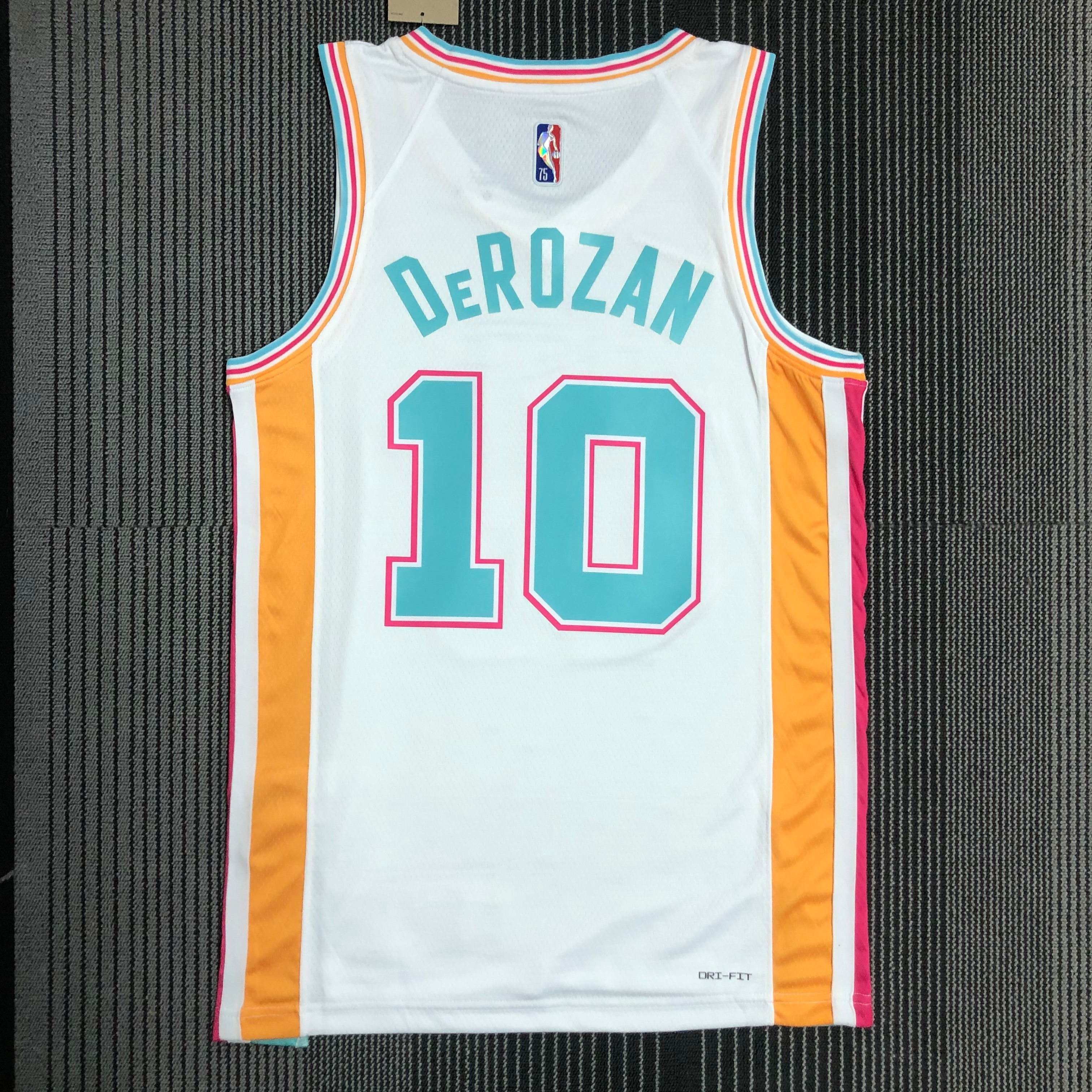 NBA Men 75th Anniversary Season 2022 San Antonio Spurs White #10 DEROZAN Jersey High Quality Name and Number Print - leoleo123123