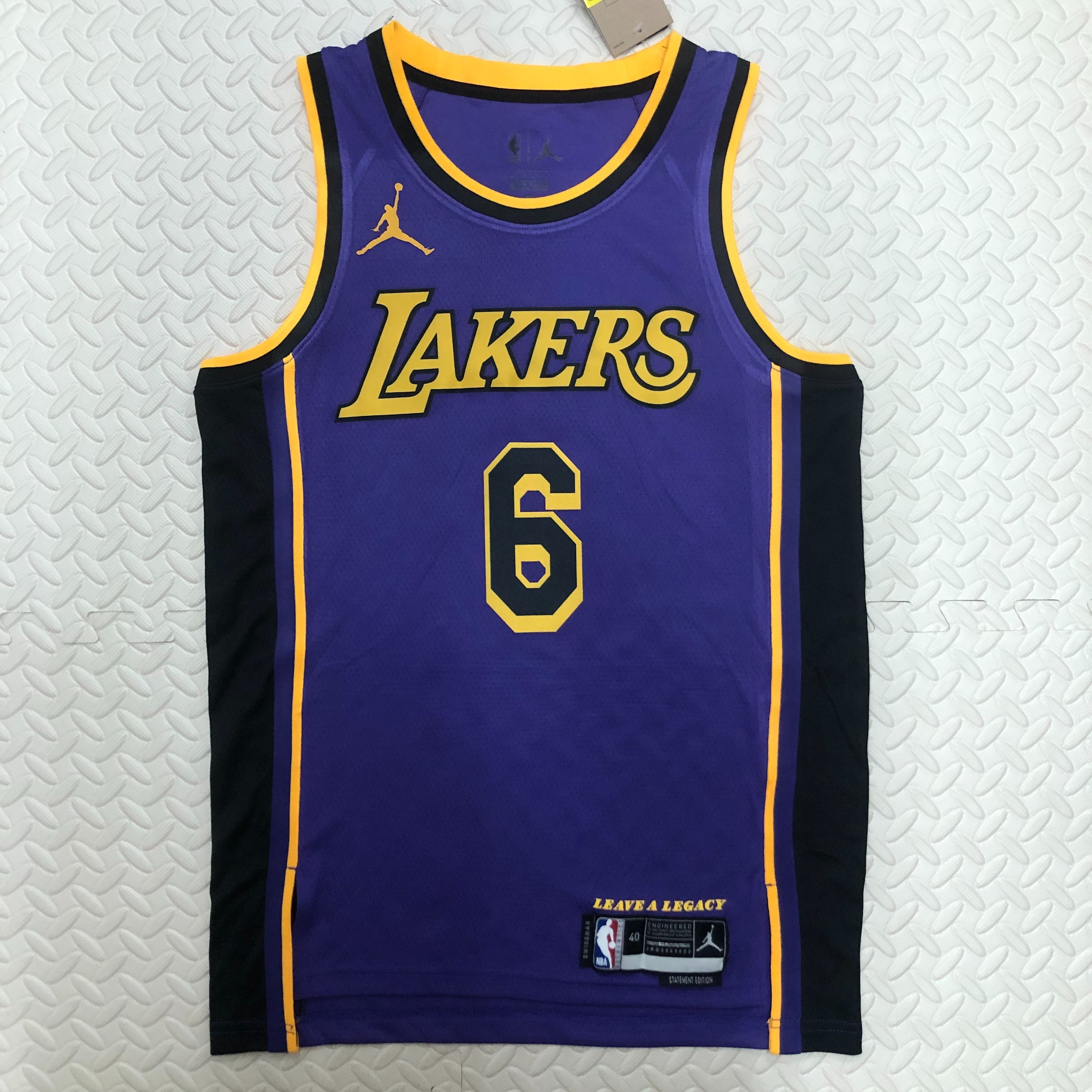 NBA Men Season 2023 Los Angeles Lakers Purple with Jordan Logo #6 JAMES Jersey High Quality Name and Number Print - leoleo123123