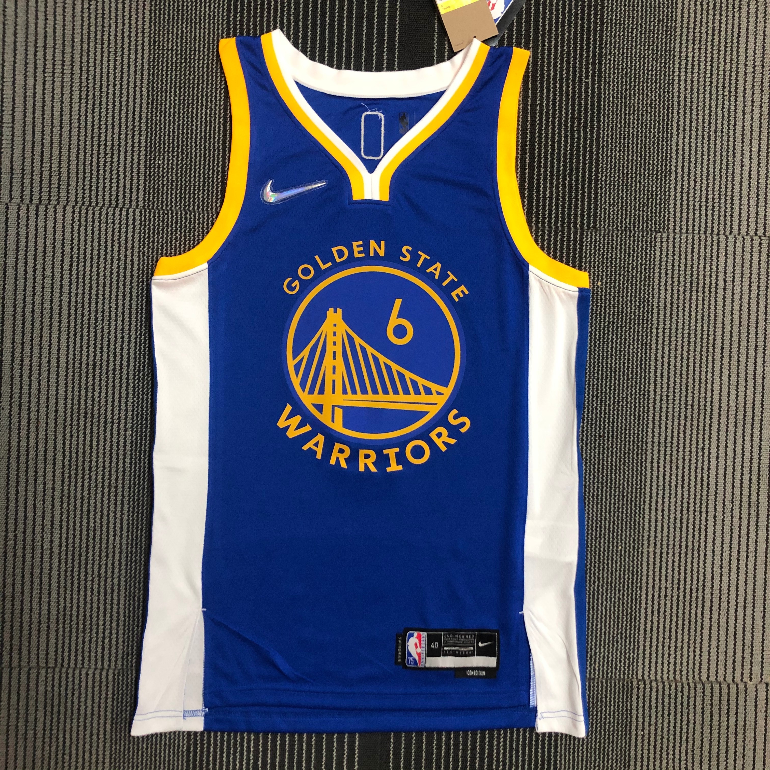 NBA Men 75th Anniversary Golden State Warriors Blue V-neck #6 YOUNG Jersey High Quality Name and Number Print - leoleo123123
