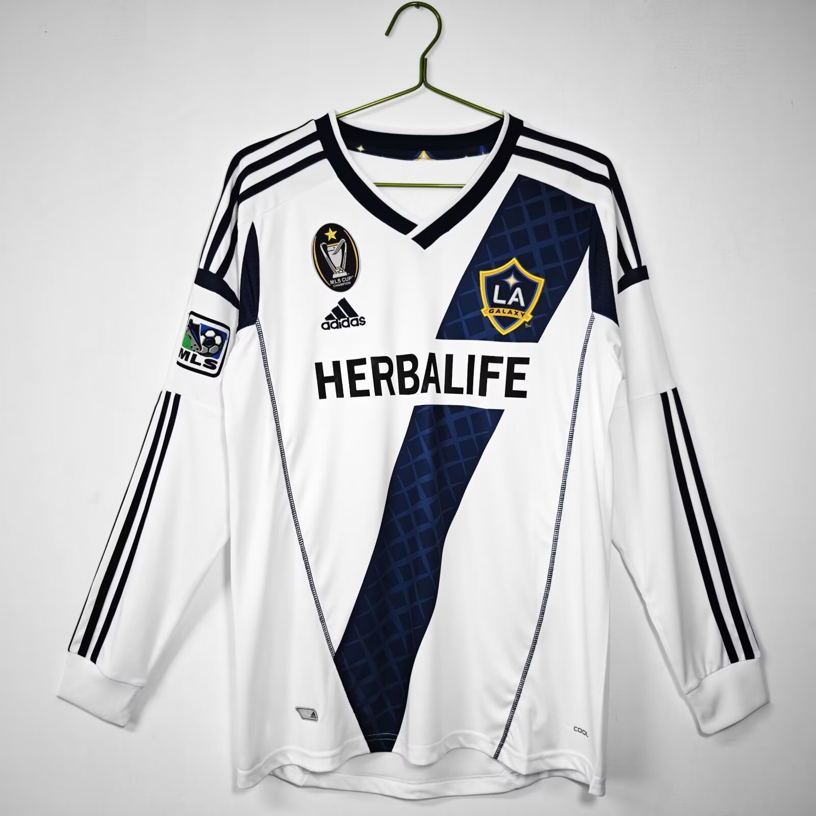 11/12 LA Galaxy Home Retro Jersey Long Sleeve Fans Version - leoleo123123