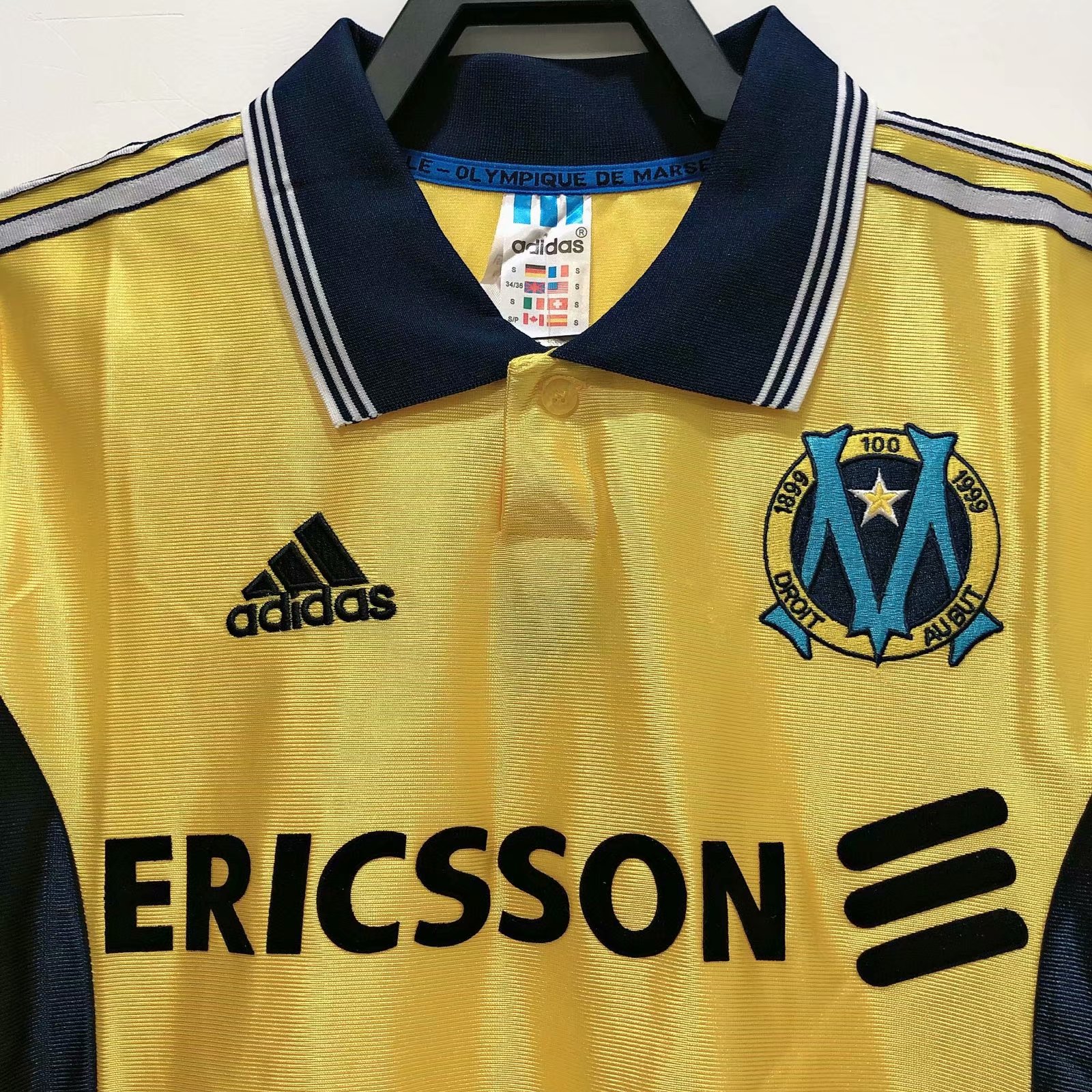 98-99 Marseille Gold Retro Jersey - leoleo123123