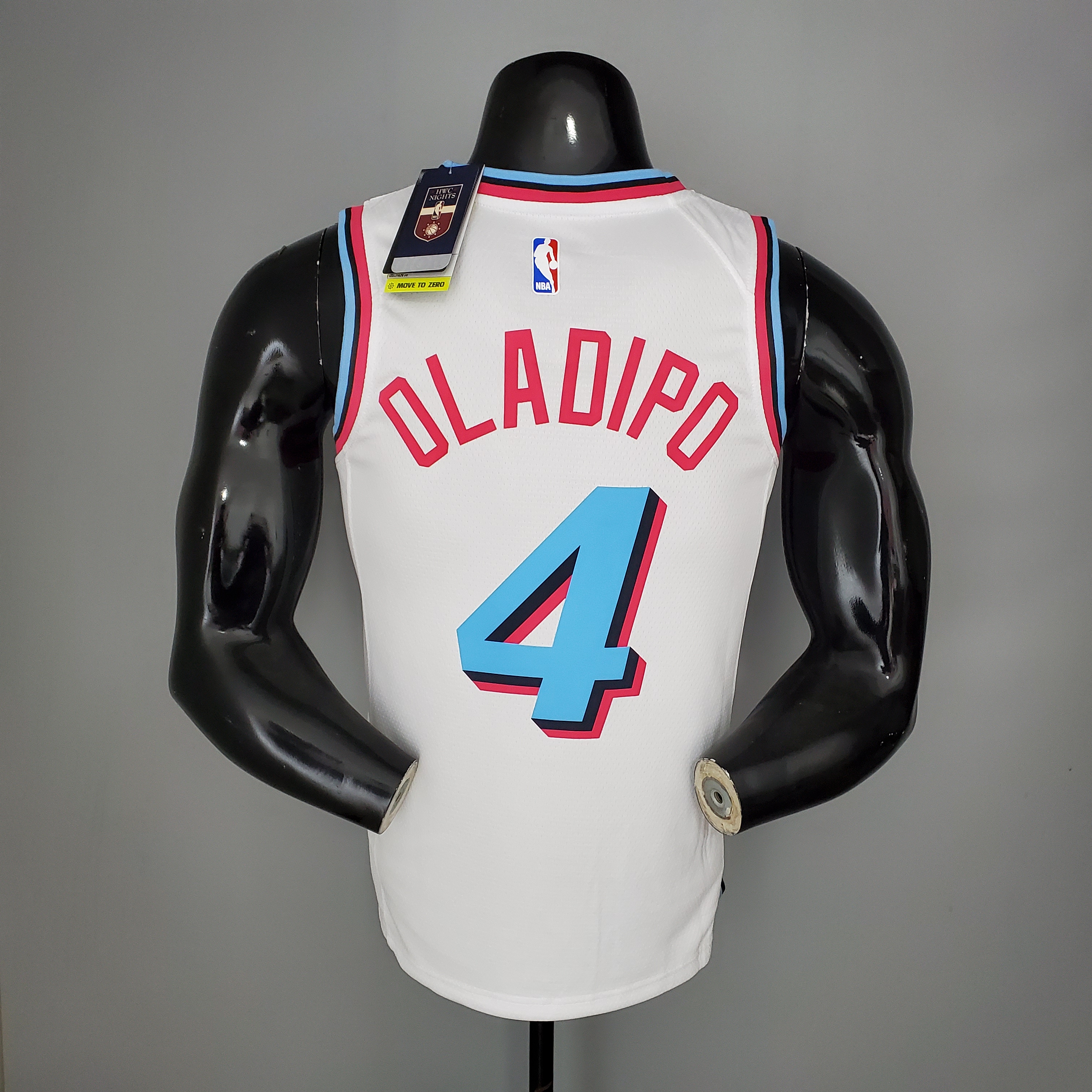 NBA Men Miami Heat White City #4 OLADIPO Jersey High Quality Name and Number Print - leoleo123123