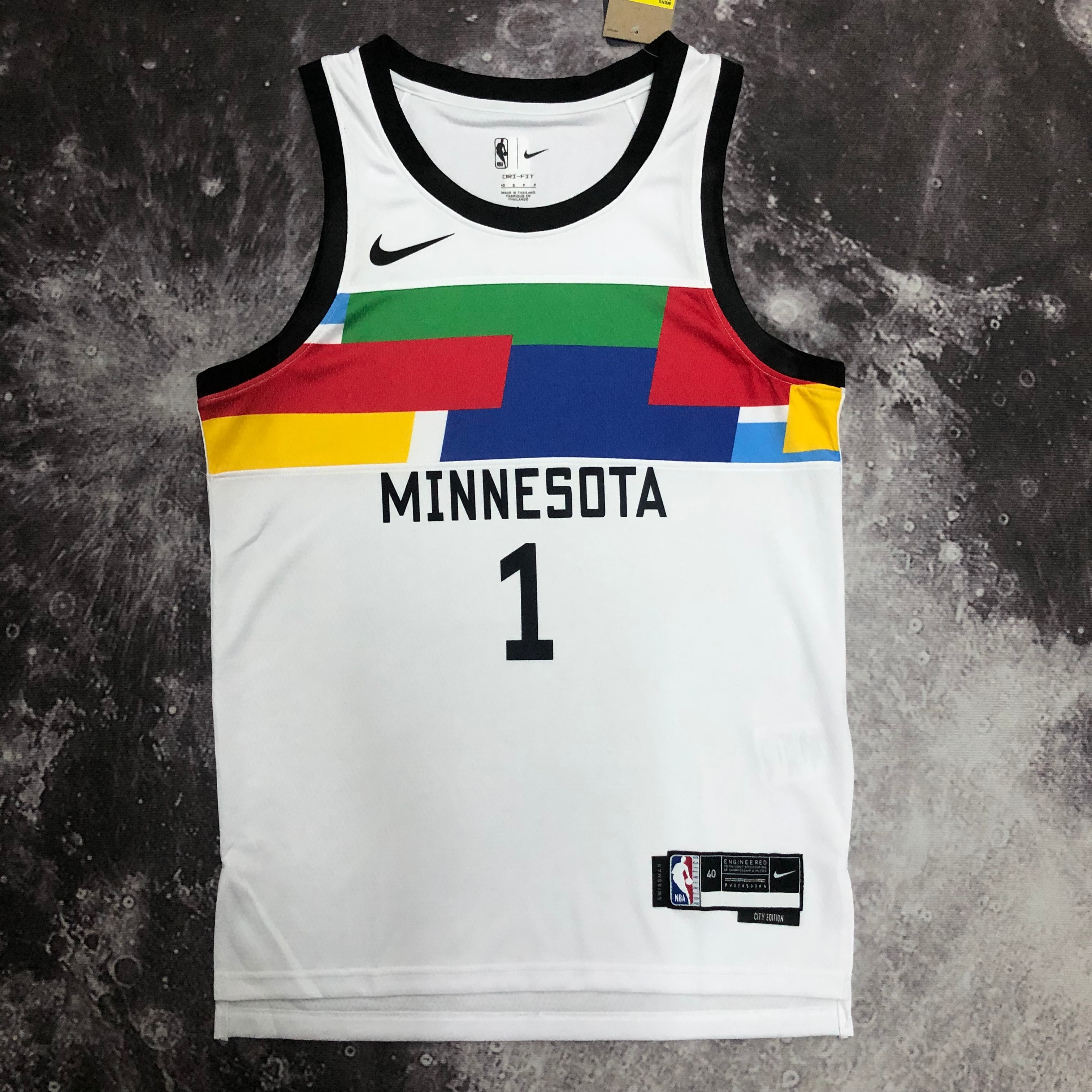 NBA Men Season 2023 Minnesota Timberwolves White #1 EDWARDS Jersey High Quality Name and Number Print - leoleo123123