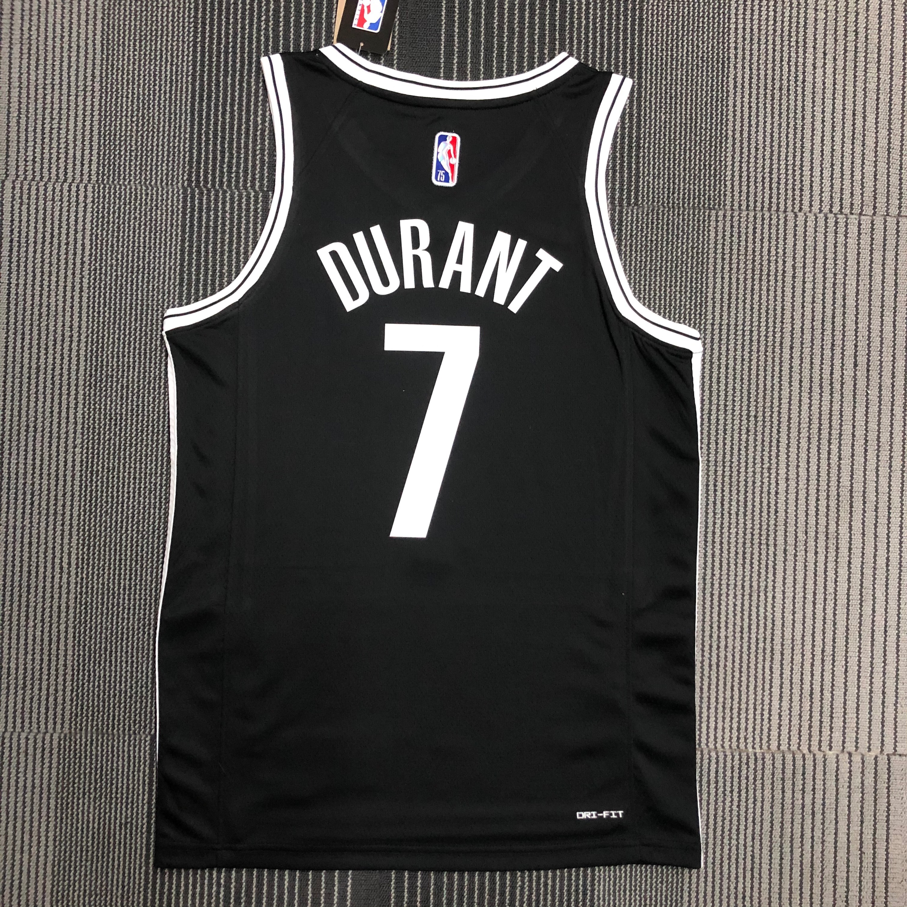 NBA Men 75th Anniversary Brooklyn Nets Black #7 DURANT Jersey High Quality Name and Number Print - leoleo123123