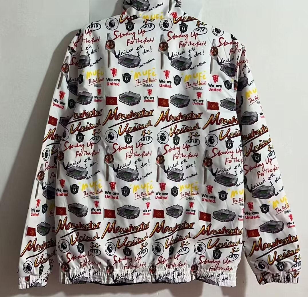 23/24 Man Unied Windbreaker Jacket two-sided Jacket Thai Quality - leoleo123123