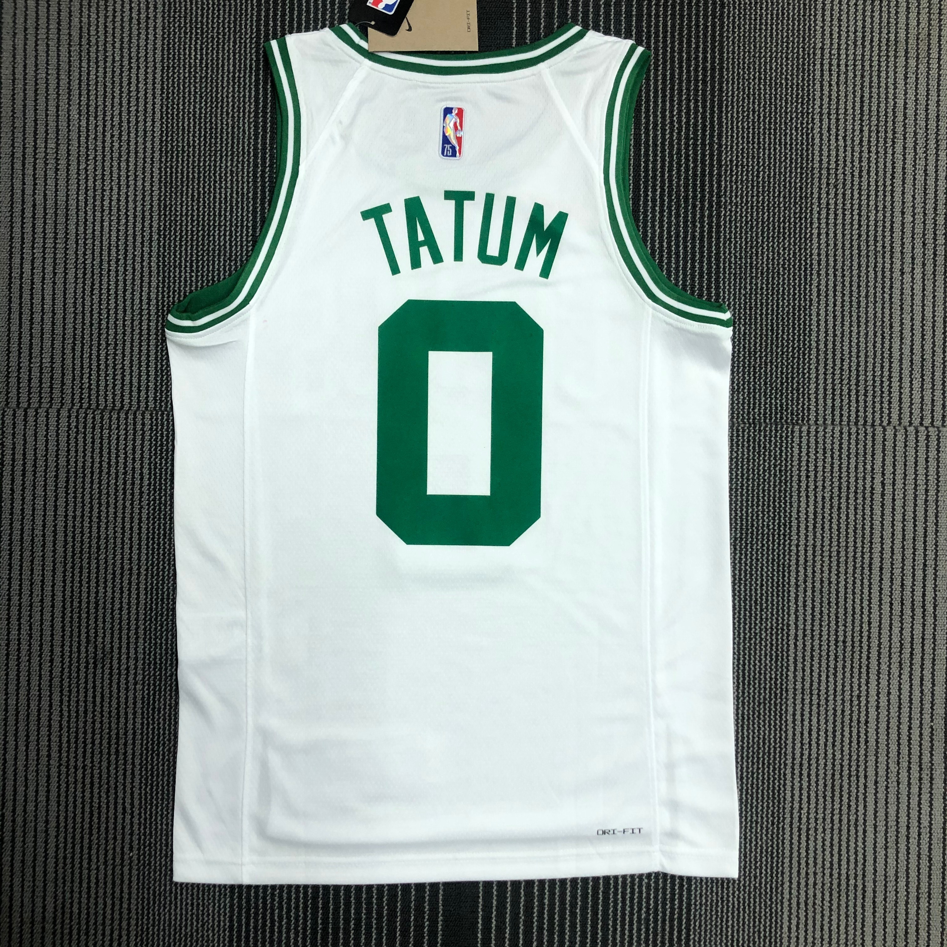 NBA 75th Anniversary Boston Celtics White #0 TATUM Jersey High Quality Name and Number Print - leoleo123123