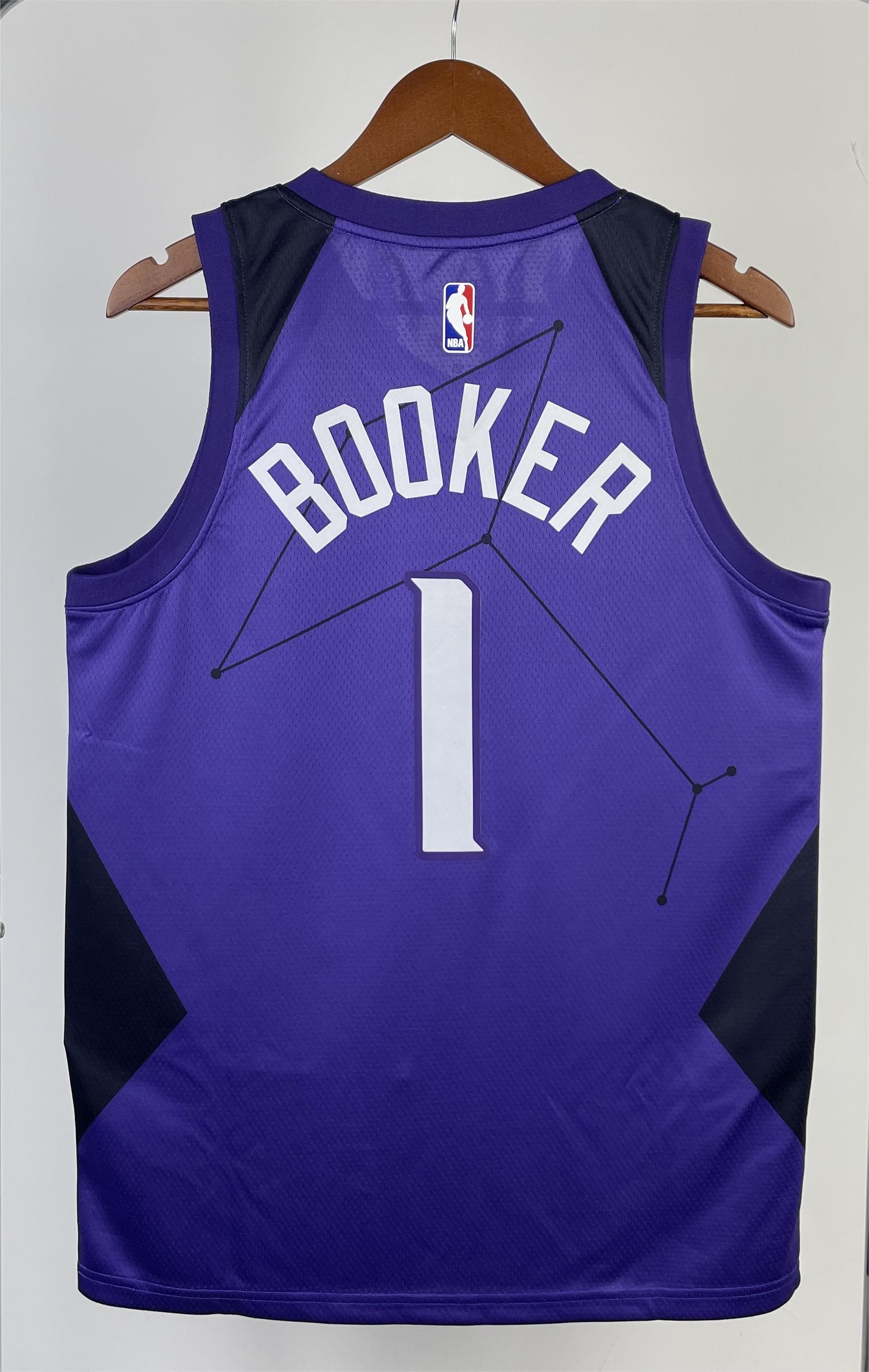 NBA Men 2018 Phoenix Suns Purple #1 BOOKER Jersey High Quality Name and Number Print - leoleo123123