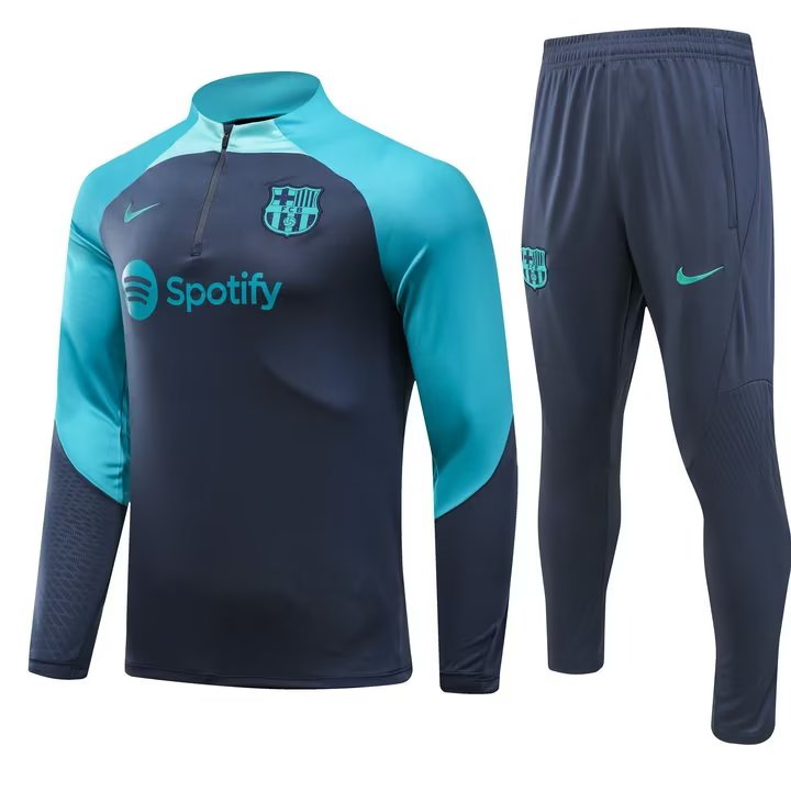 23/24 Barcelona Dark Blue Green Sweater Tracksuit Thai Quality - leoleo123123