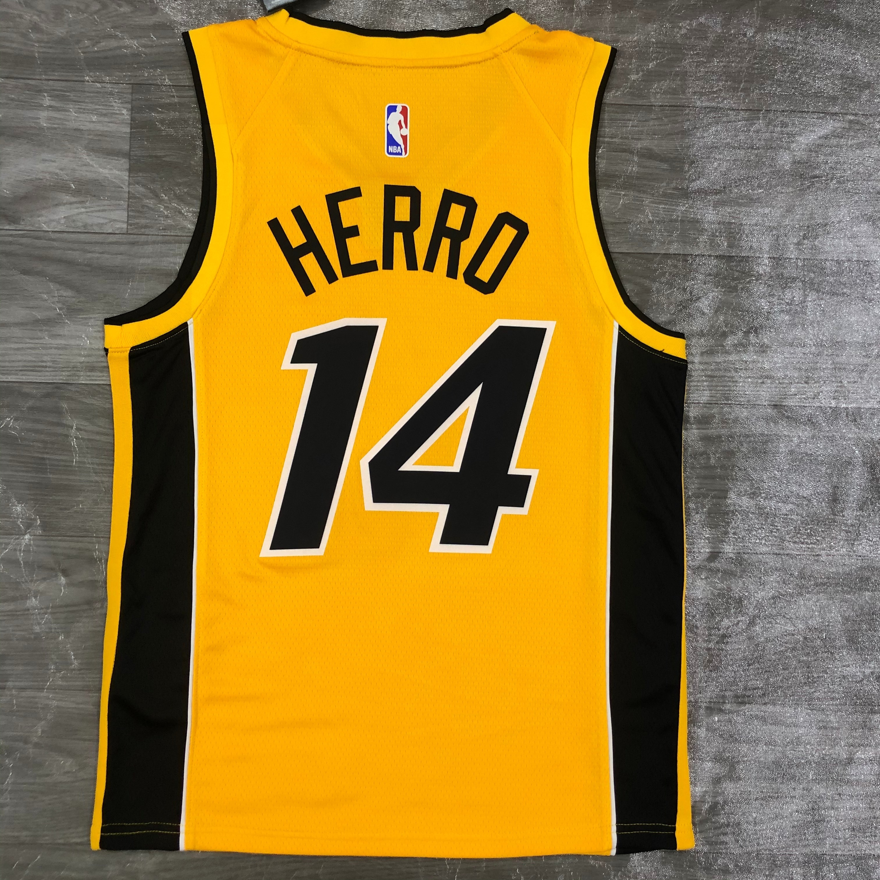 NBA Men Season 2021 Miami Heat Yellow Award Version #14 HERRO Jersey High Quality Name and Number Print - leoleo123123