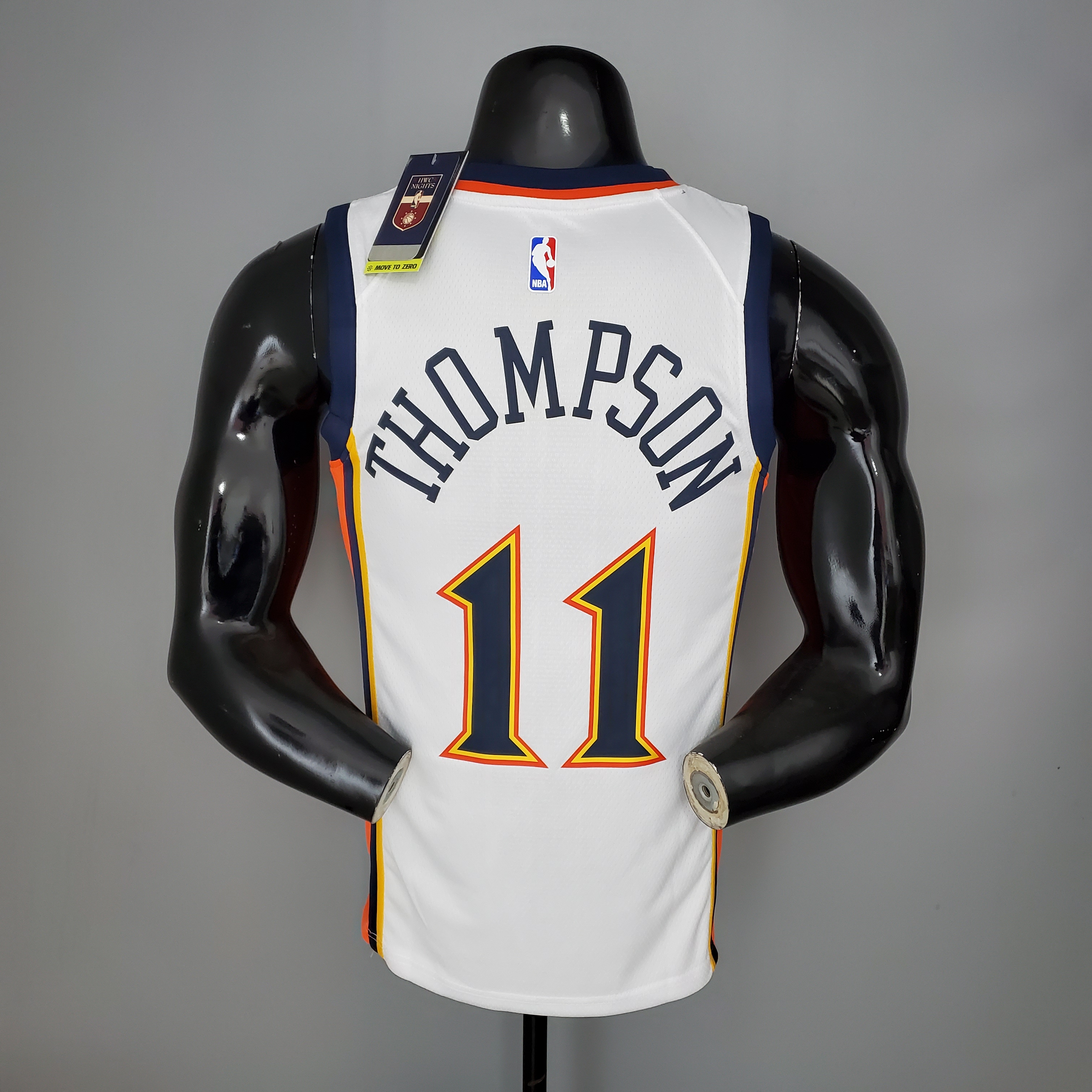 NBA Men Season 2021 Golden State Warriors Up-and-coming Star White #11 THOMPSON Jersey High Quality Name and Number Print - leoleo123123