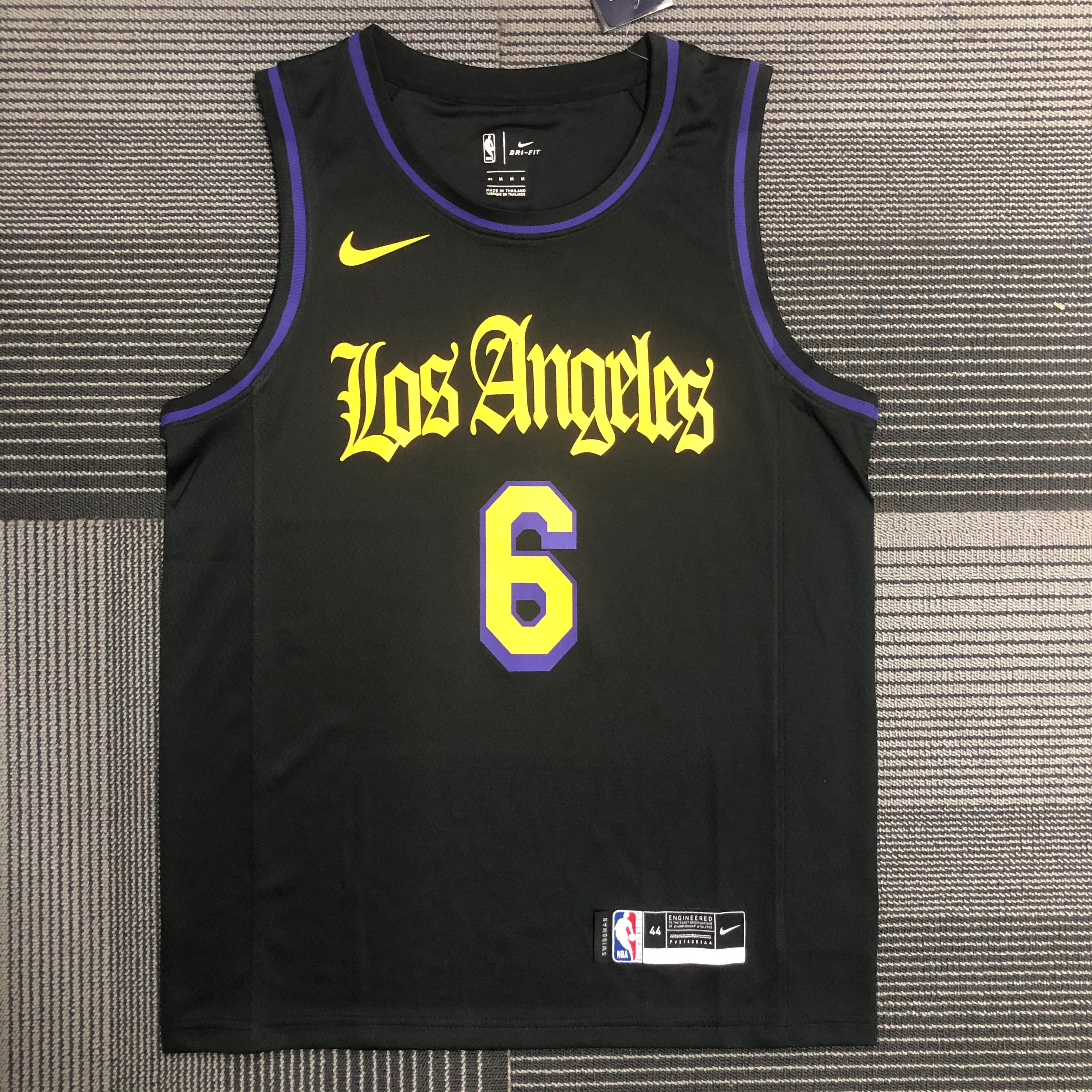 2021 #6 JAMES Los Angeles Lakers Black Latin Black NBA Jersey High Quality Name and Number Print - leoleo123123