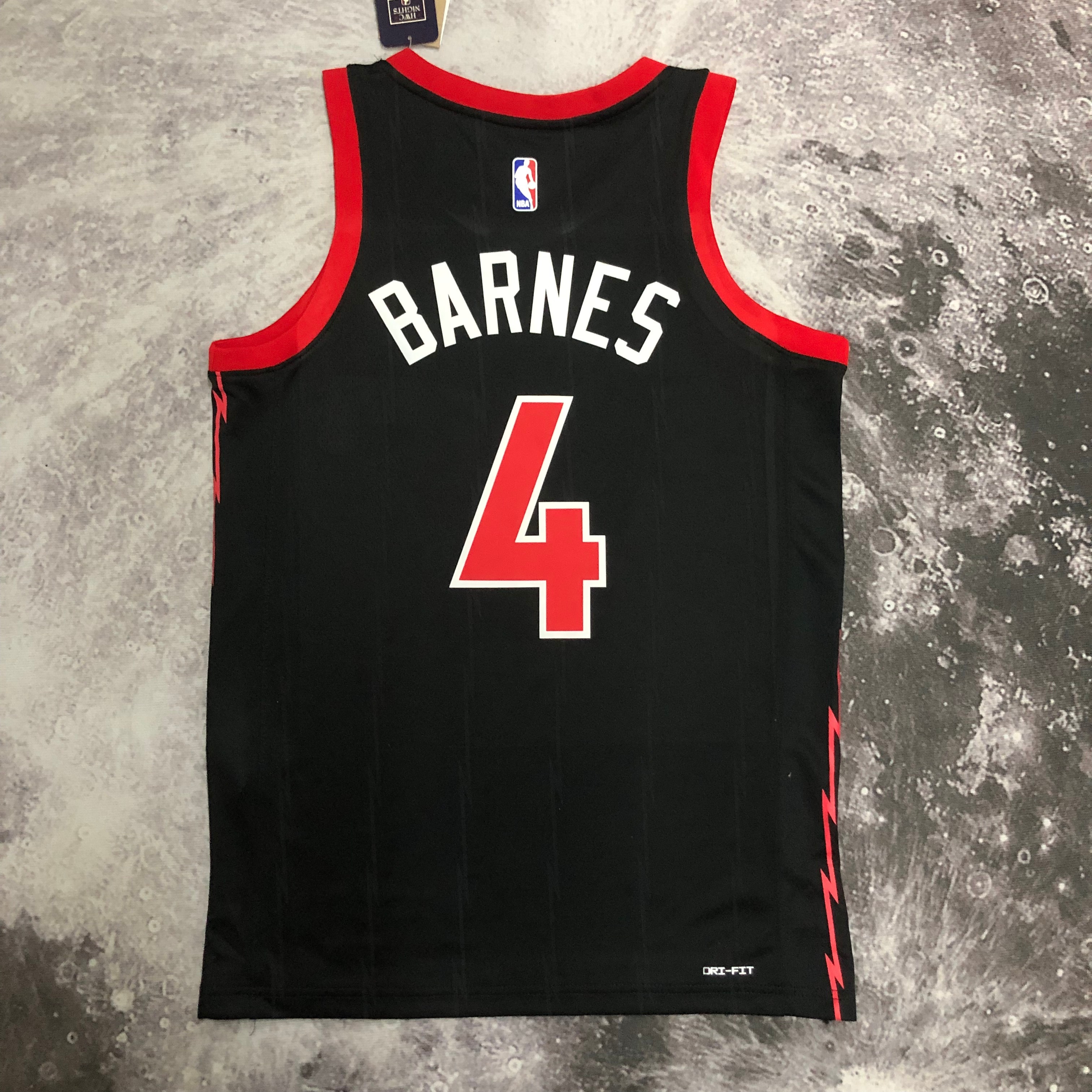 NBA Men Season 2023 Toronto Raptors Black #4 BARNES Jersey High Quality Name and Number Print - leoleo123123