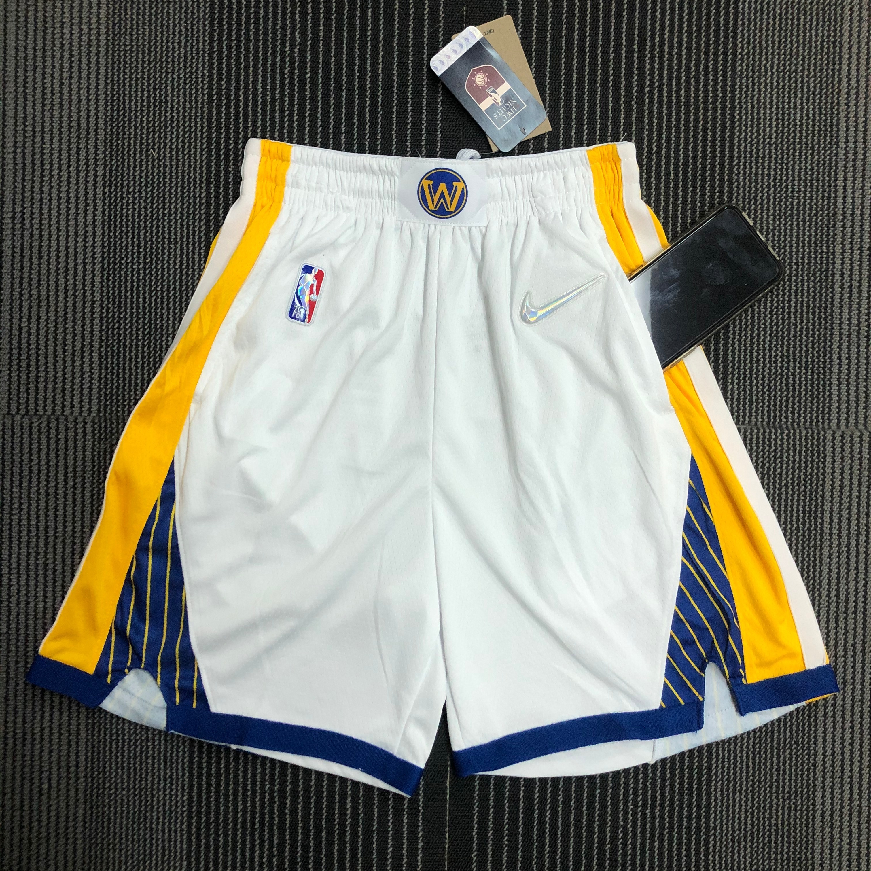 NBA Men 75th Anniversary Season 2022 Golden State Warriors Mexico Version White Pant High Quality Name and Number Print - leoleo123123