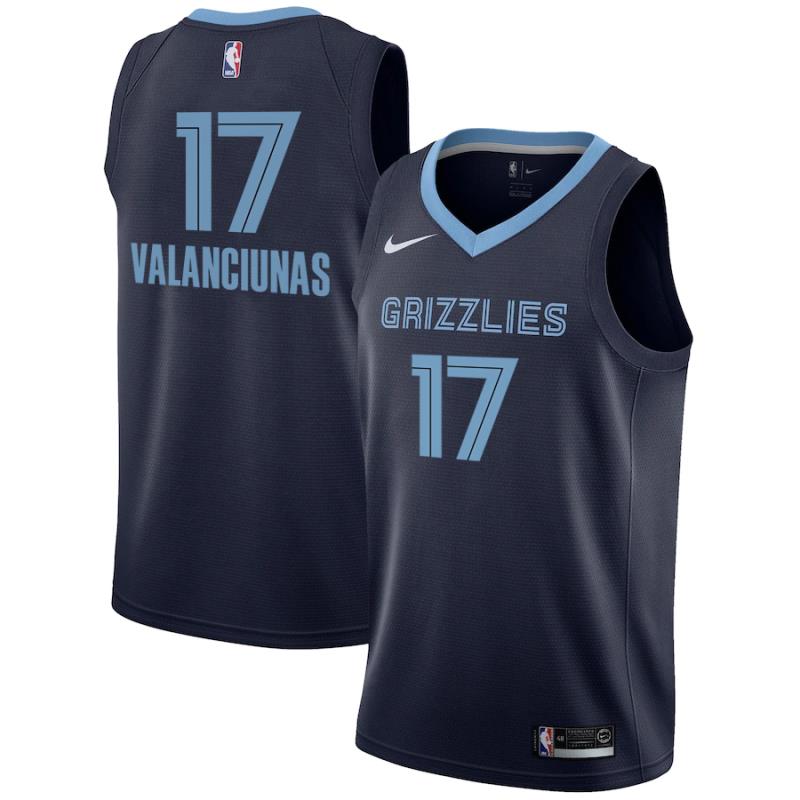 NBA Men Memphis Grizzlies Dark Blue #17 VALANCIUNAS Jersey High Quality Name and Number Print - leoleo123123