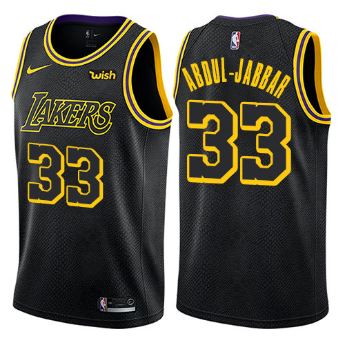 NBA Men Los Angeles Lakers Black #33 ABOUL-JABBAR Round Neck Jersey High Quality Name and Number Print - leoleo123123