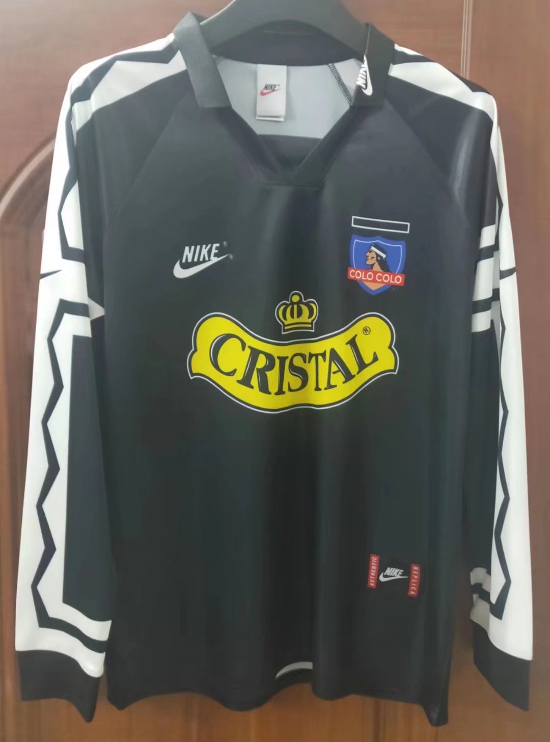 1995 Colo-Colo Away Black Retro Soccer Jersey Long Sleeve - leoleo123123