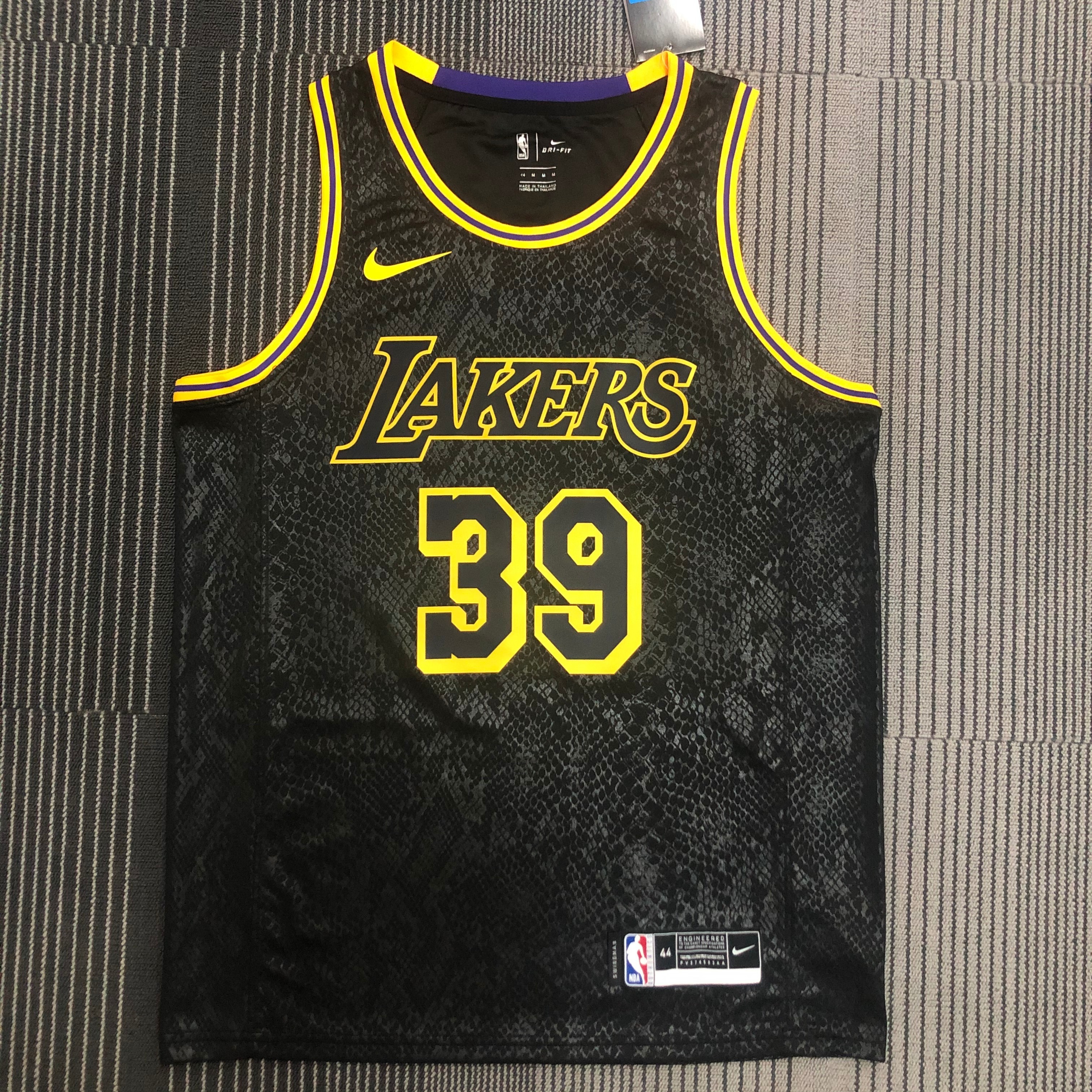 NBA Men Los Angeles Lakers Black #39 HOWARD Round Neck Jersey High Quality Name and Number Print - leoleo123123