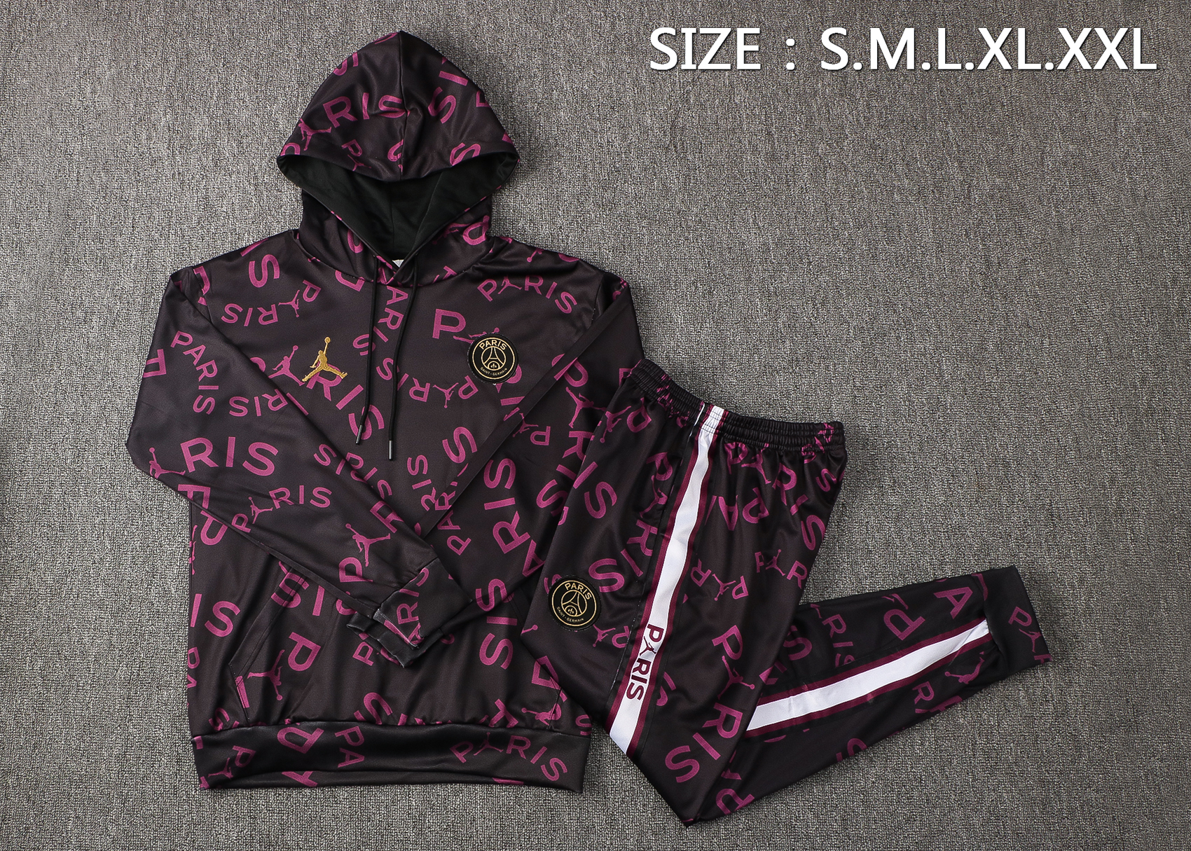 21-22 PSG Purple Sweater Tracksuit with Cap Thai Quality - leoleo123123