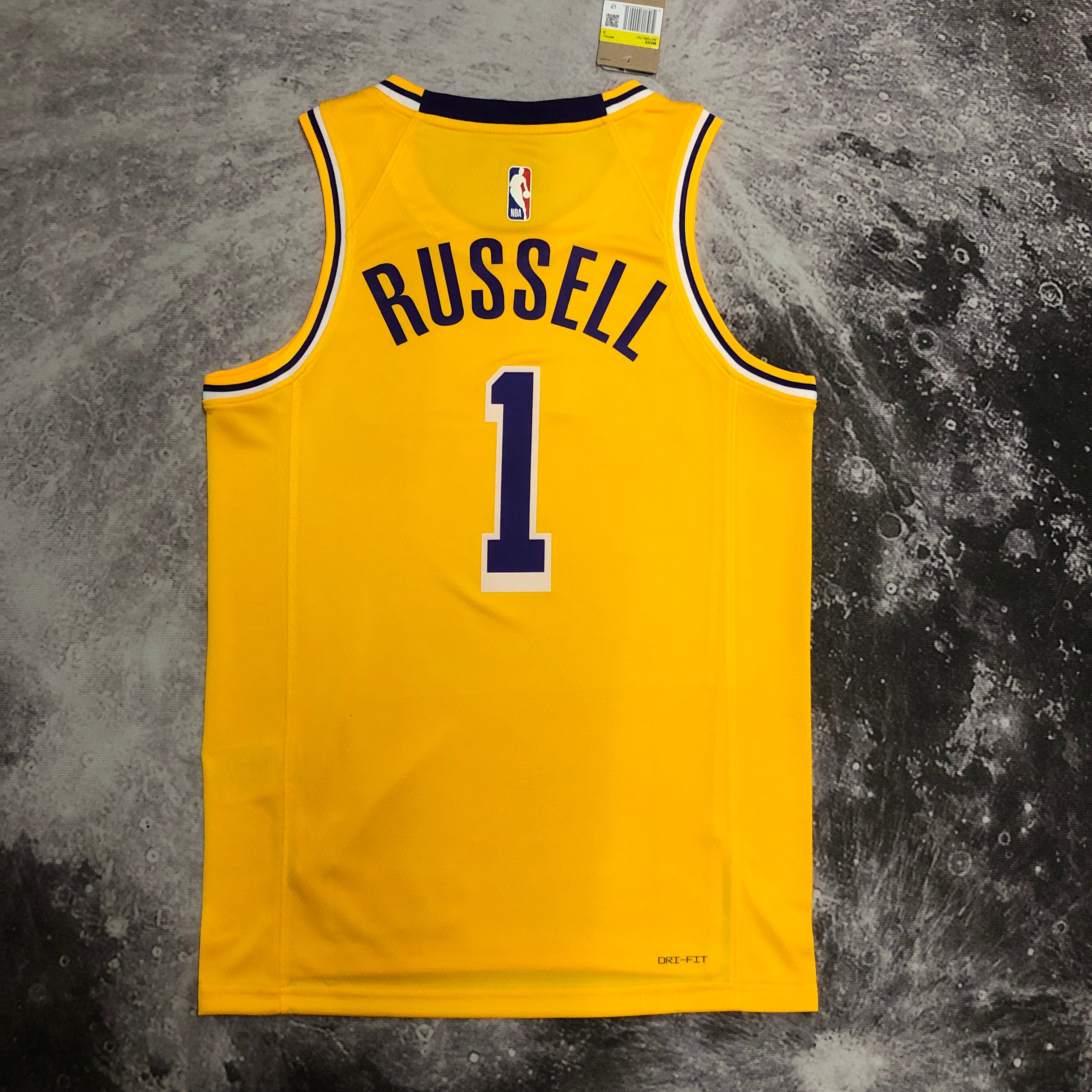 NBA Men Season 2023 Los Angeles Lakers Yellow #1 RUSSELL Jersey High Quality Name and Number Print - leoleo123123