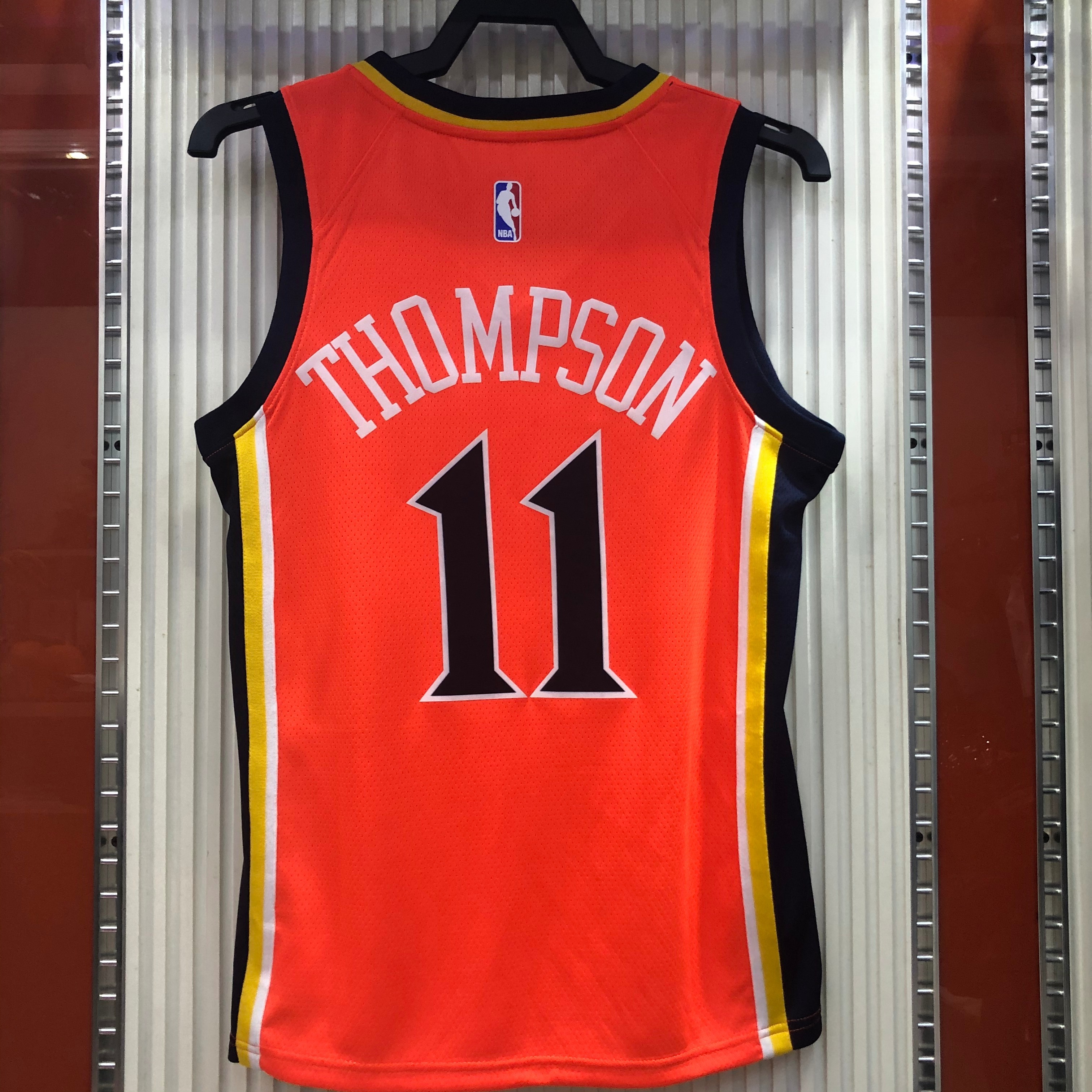 NBA Men Season 2021 Golden State Warriors Up-and-coming Star Orange #11 THOMPSON Jersey High Quality Name and Number Print - leoleo123123