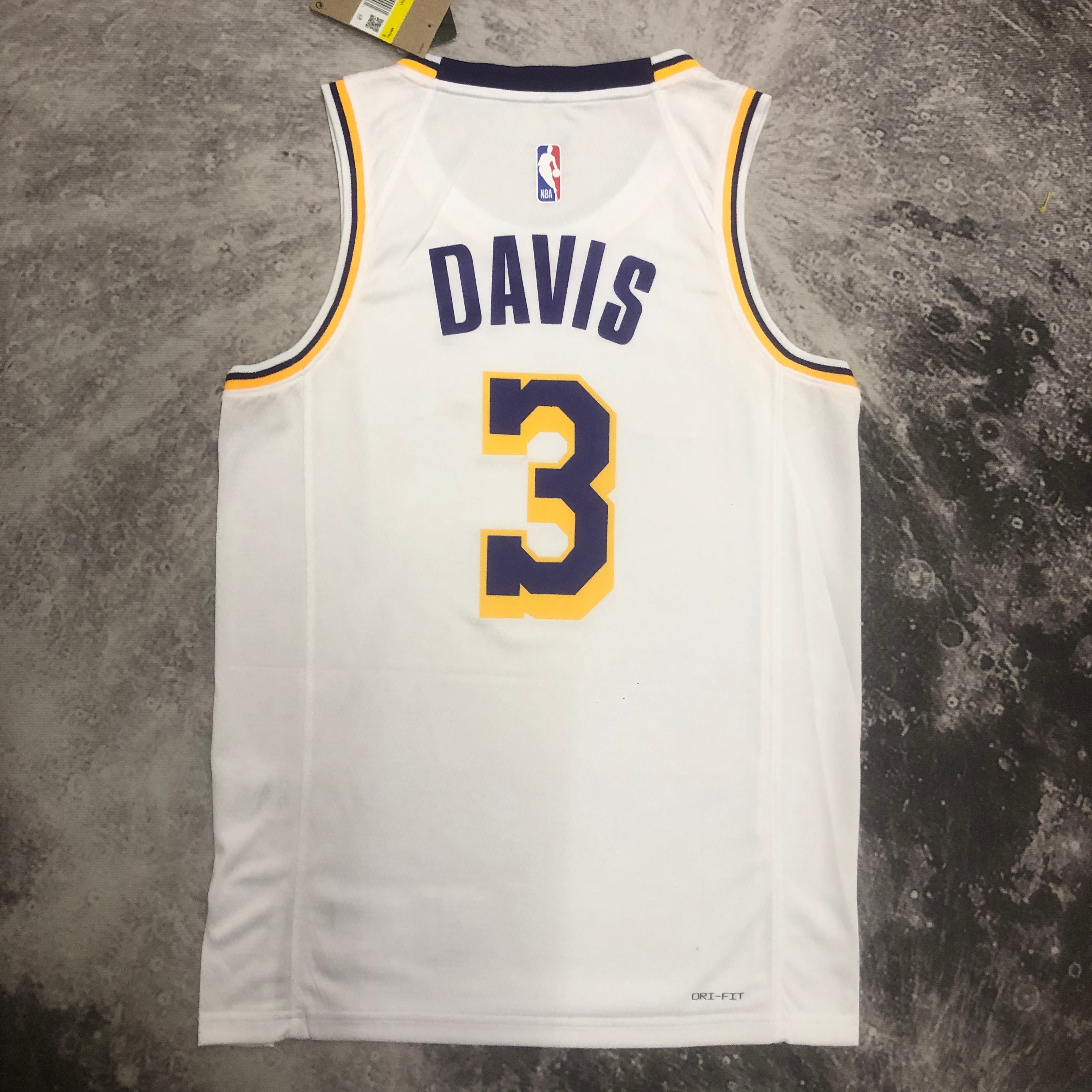 NBA Men Season 2023 Los Angeles Lakers White #3 DAVIS Jersey High Quality Name and Number Print - leoleo123123