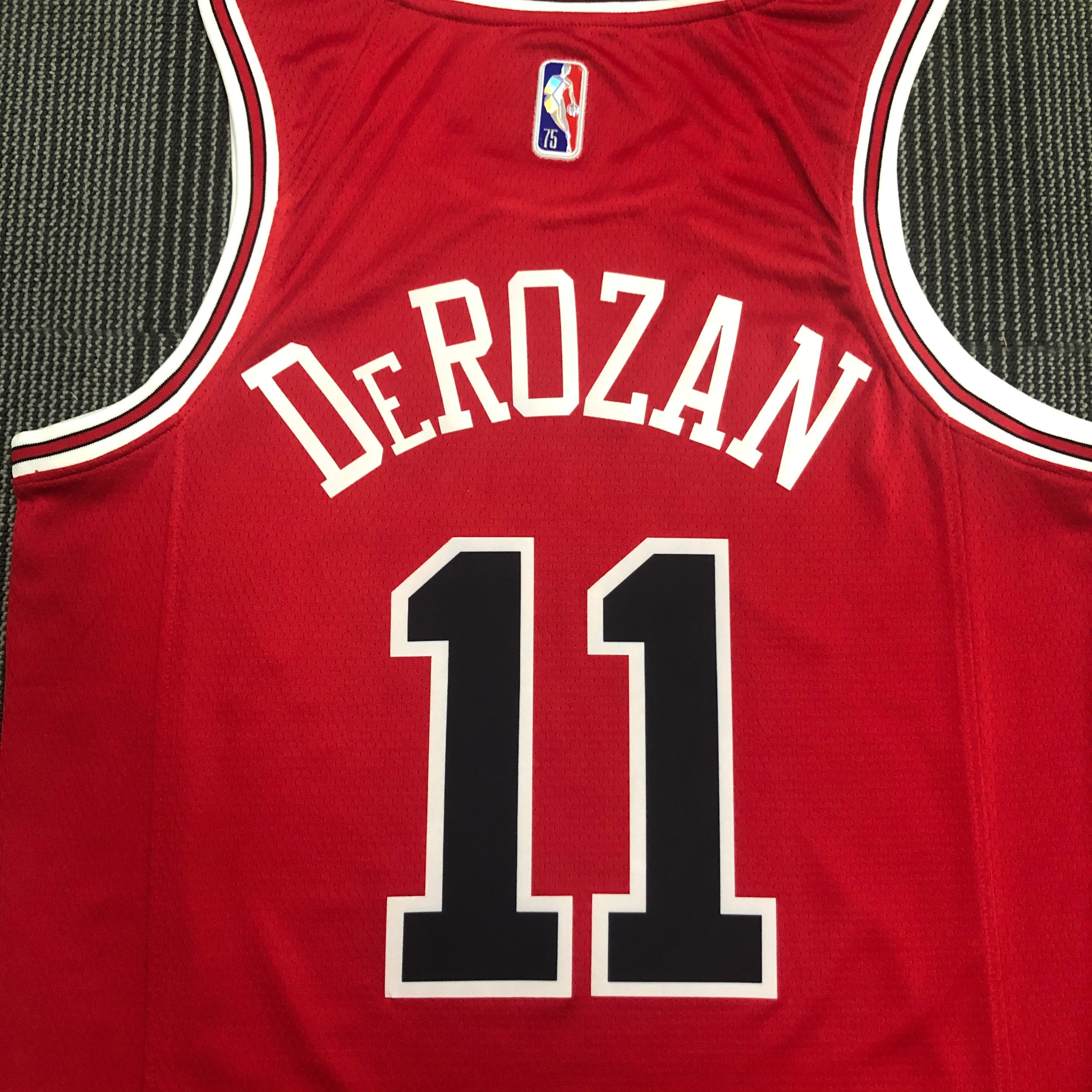 NBA Men 75th Anniversary Chicago Bulls Red #11 DEROZAN Jersey High Quality Name and Number Print - leoleo123123