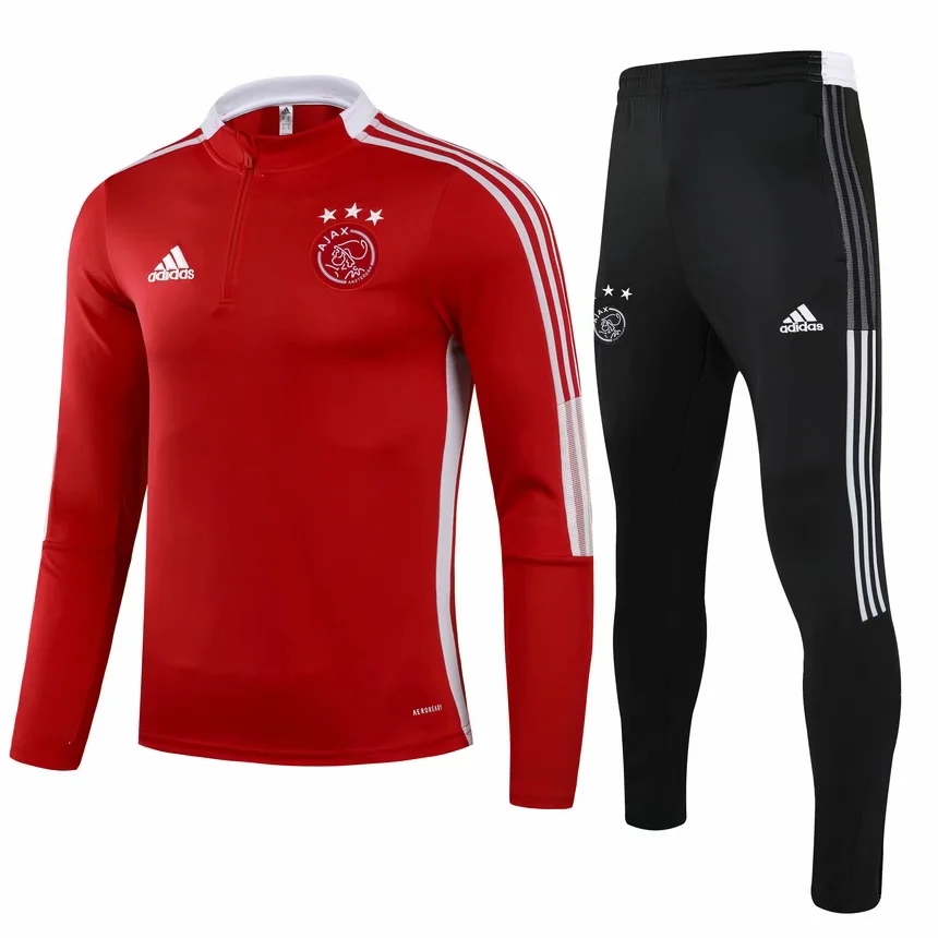 21-22 Ajax Red with Zipper Sweater Tracksuit Thai Quality - leoleo123123