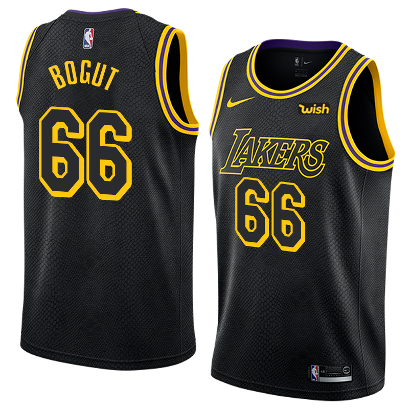 NBA Men Los Angeles Lakers Black #66 BOGUT Round Neck Jersey High Quality Name and Number Print - leoleo123123