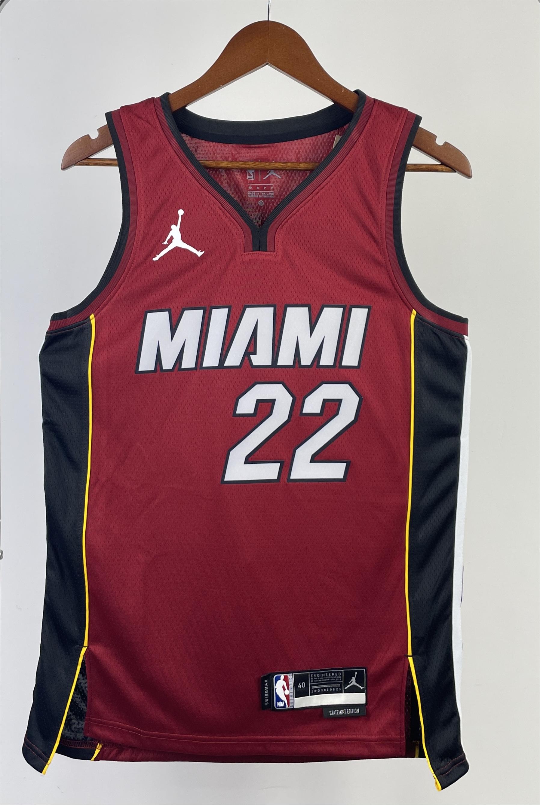 NBA Men Season 2023 Miami Heat Red #22 BUTLER Jersey High Quality Name and Number Print - leoleo123123