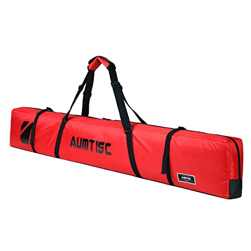 AUMTISC Single Ski Bag Travel Padded to Transport Skis Gear Pocket with Adjustable Handle 170 185 cm (2352) - leoleo123123