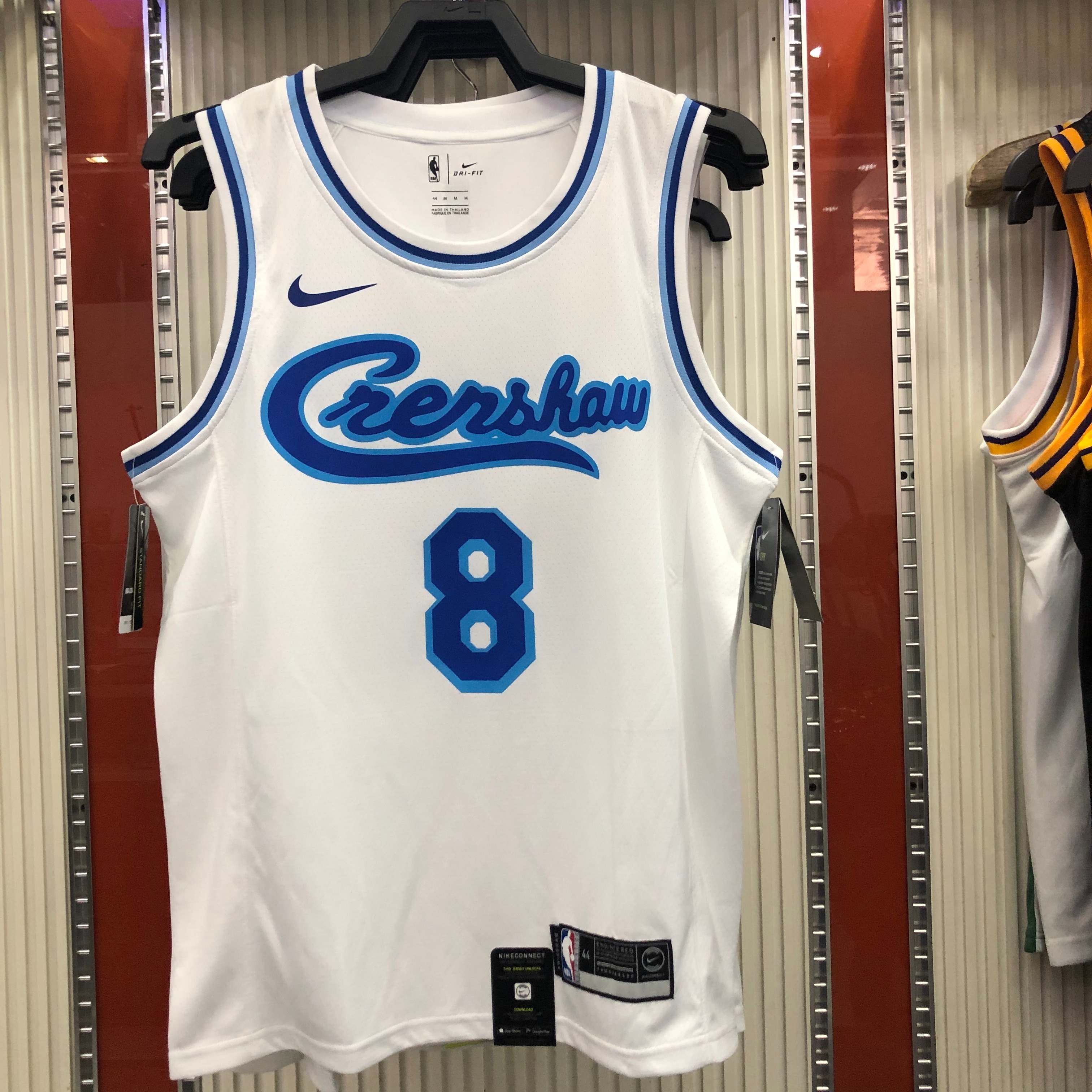 NBA Men Los Angeles Lakers Retro in Latin with Crenshaw #8 BRYANT white Round Neck Jersey High Quality Name and Number Print - leoleo123123
