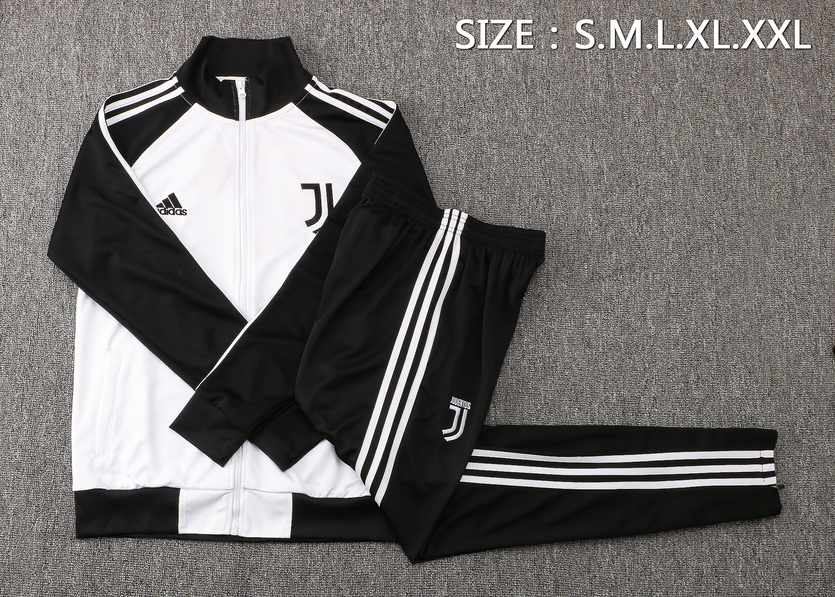 22 Juventus White Jacket with Black Sleeves Tracksuit Thai Quality - leoleo123123