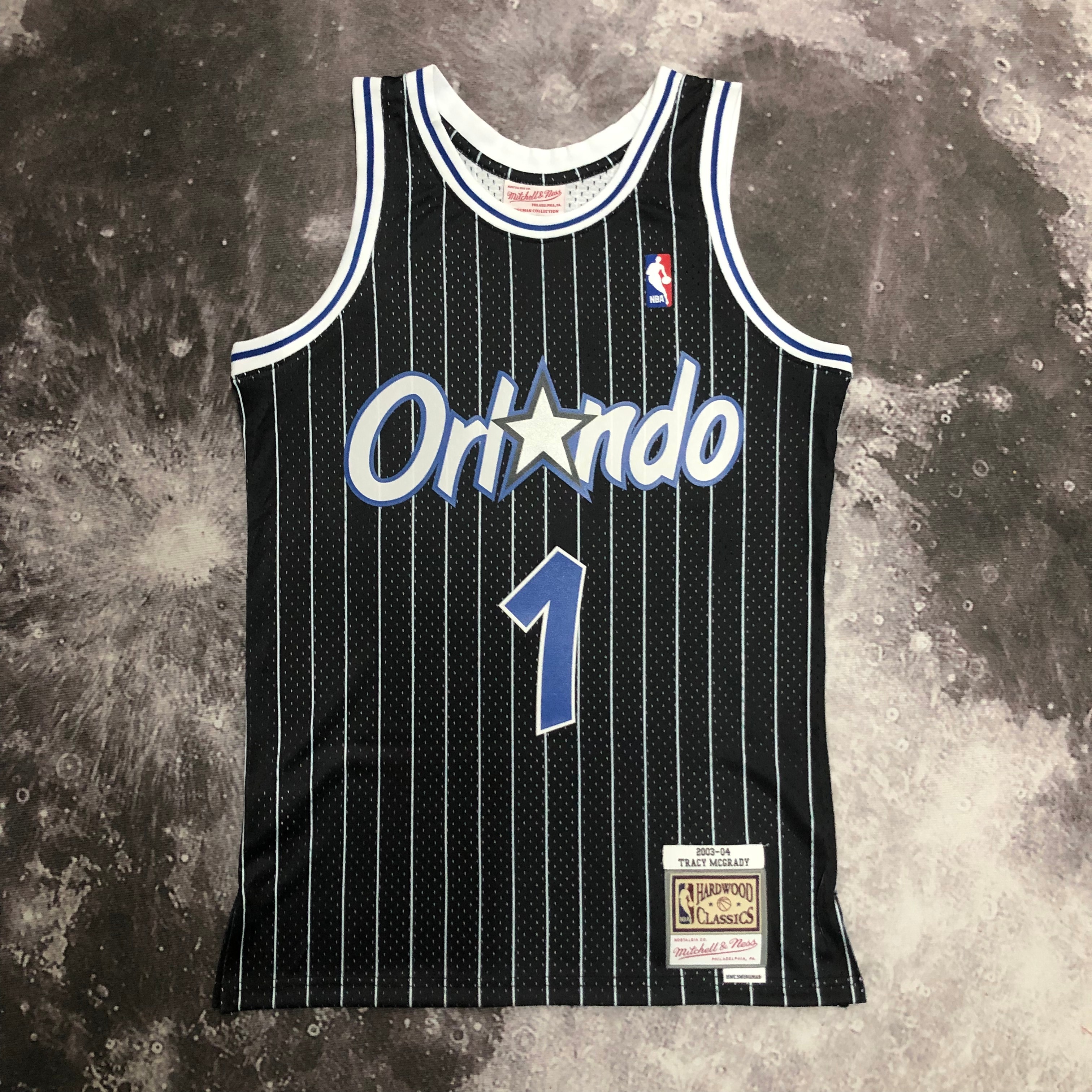 NBA Season Season 03-04 Orlando Magic Black #1 McGRADY Jersey High Quality Name and Number Print - leoleo123123