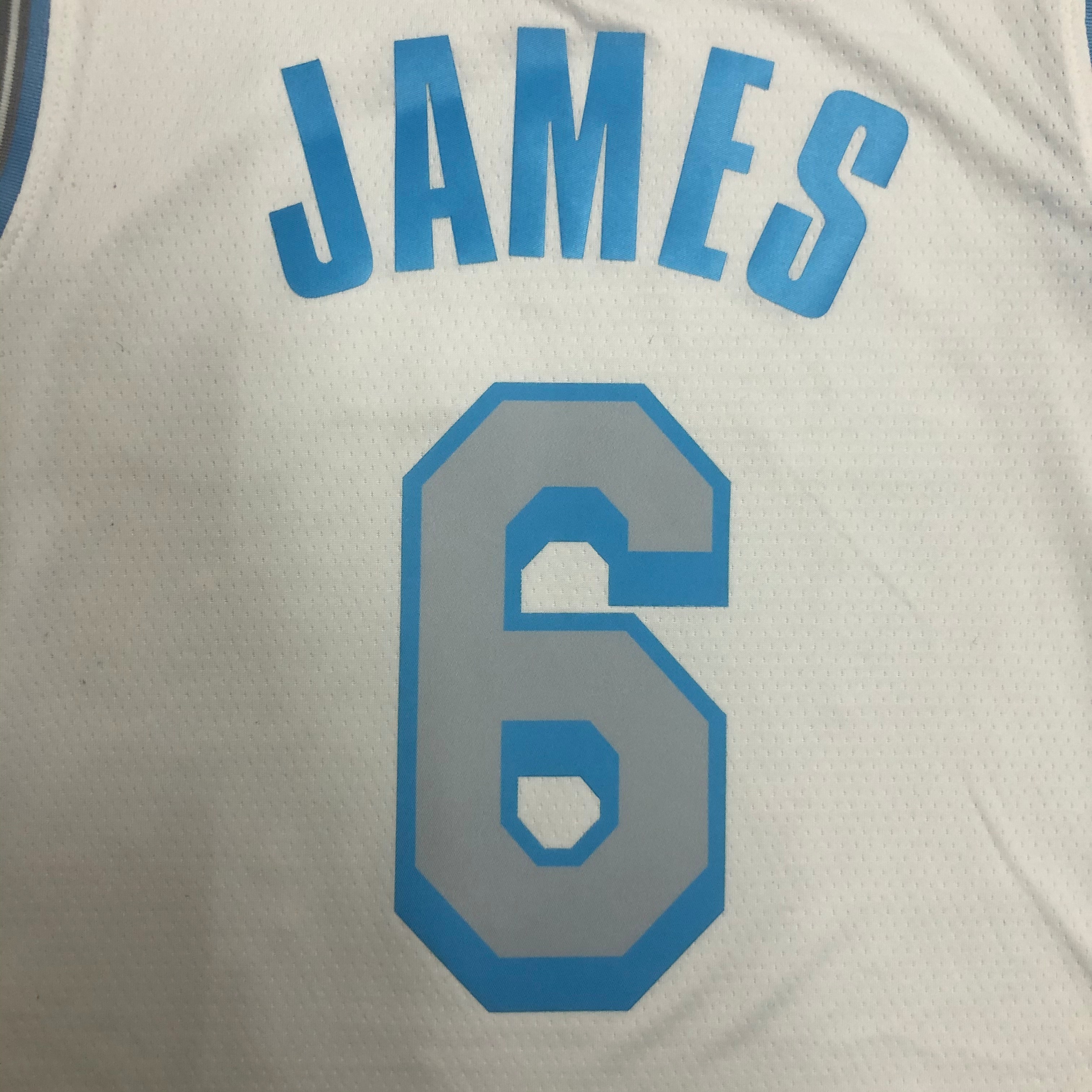 NBA Season 2021 Los Angeles Lakers White Retro #6 JAMES Round Neck Jersey High Quality Name and Number Print - leoleo123123